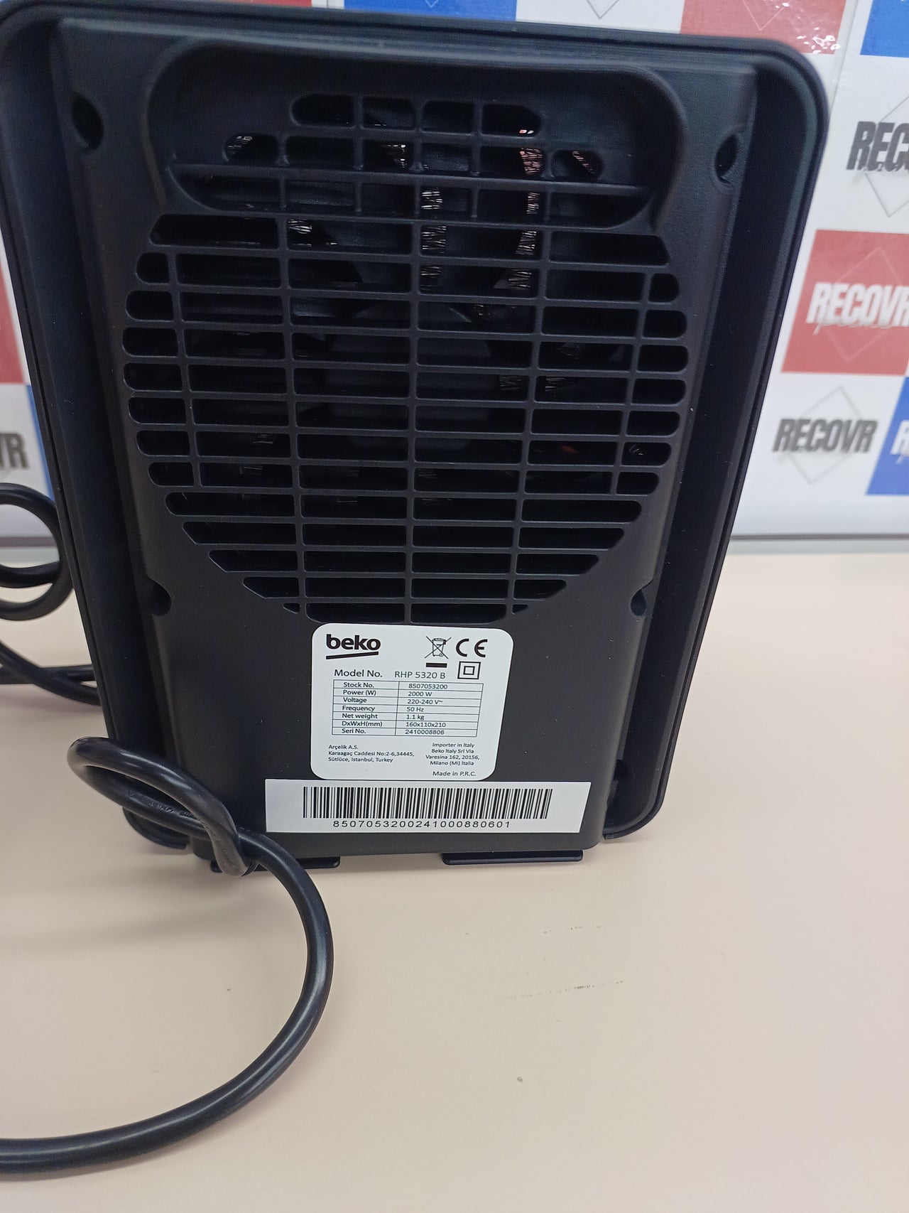 Calefactor de sobremesa BEKO, 2000 W, 4 velocidades, color negro