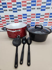 Olla 210W, 3,5L Cocción Lenta Manual para Preparar Multitud de Recetas| Acero Inoxidable, Rojo [Scv400Rd-050], 9.45 Inches X 12.99 Inches X 12.01 Inches, Rojo, Crock-Pot
