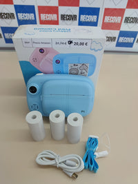 Cámara Instantánea Niños 1080P 12MP + SD 32GB Azul