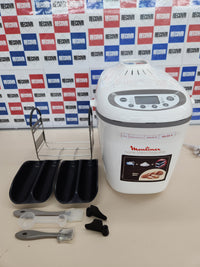 Thumbnail for Moulinex OW6101 Home Baguette - Panificadora de 1650 W, 16 programas, hasta 1.5 kg, inicio programado, mantenimiento caliente, incluye bandejas para baguette, 2 aspas amasar y recetario, blanco