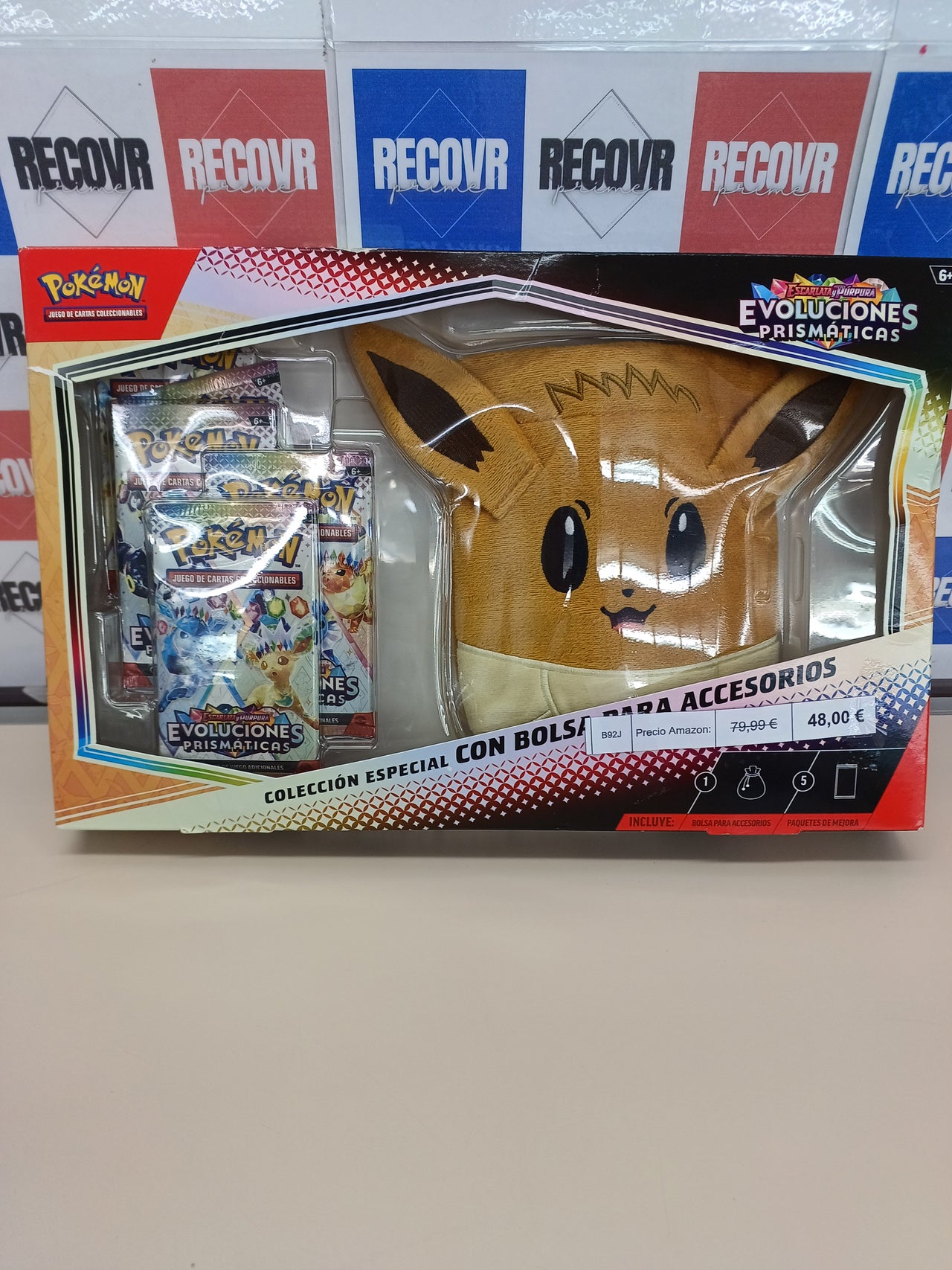 Pokémon colección Escarlata/Púrpura con bolsa y 5 sobres.