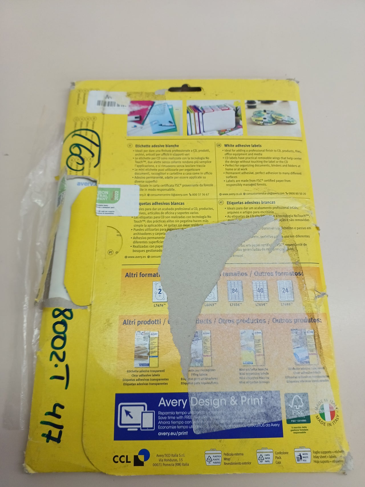 Etiquetas adhesivas CD inkjet 50 ud Avery J8676-25