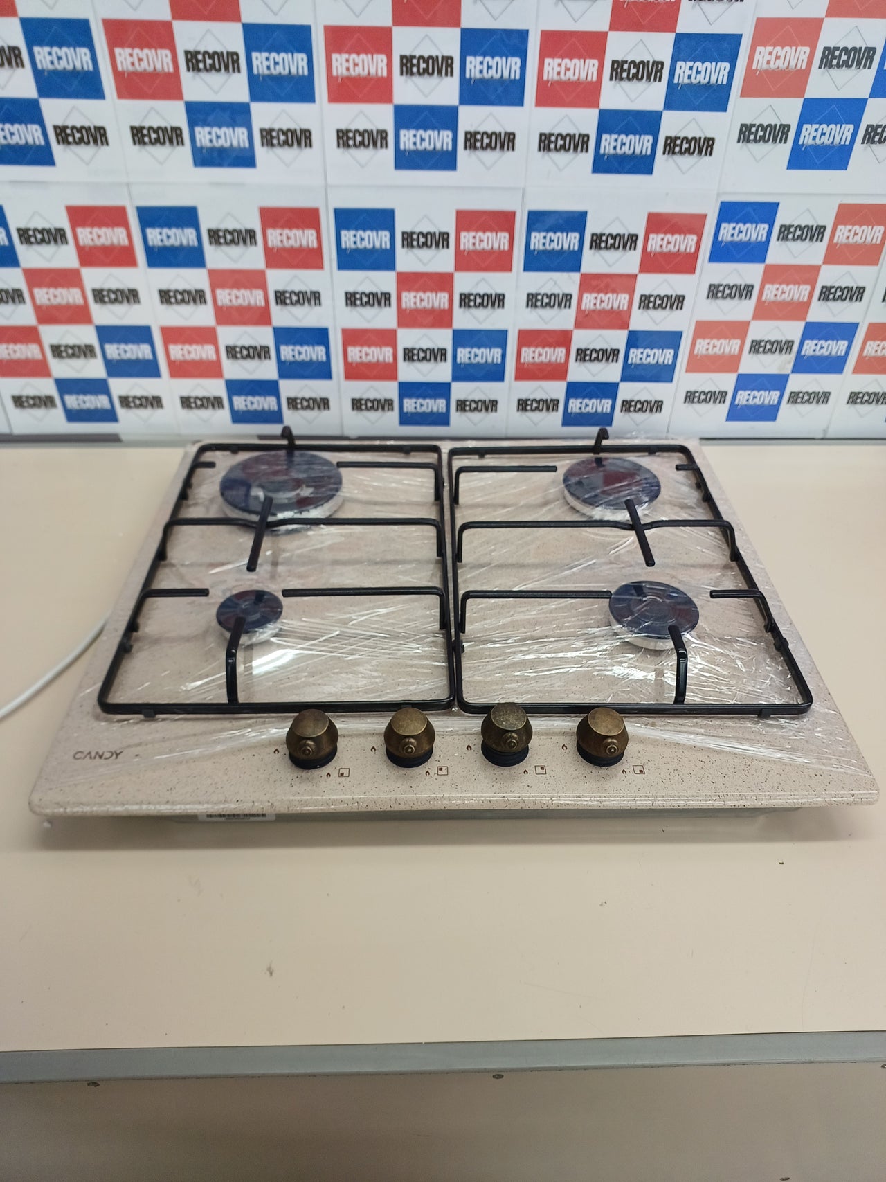 Placa de gas 4 fuegos acero avena Candy Classic