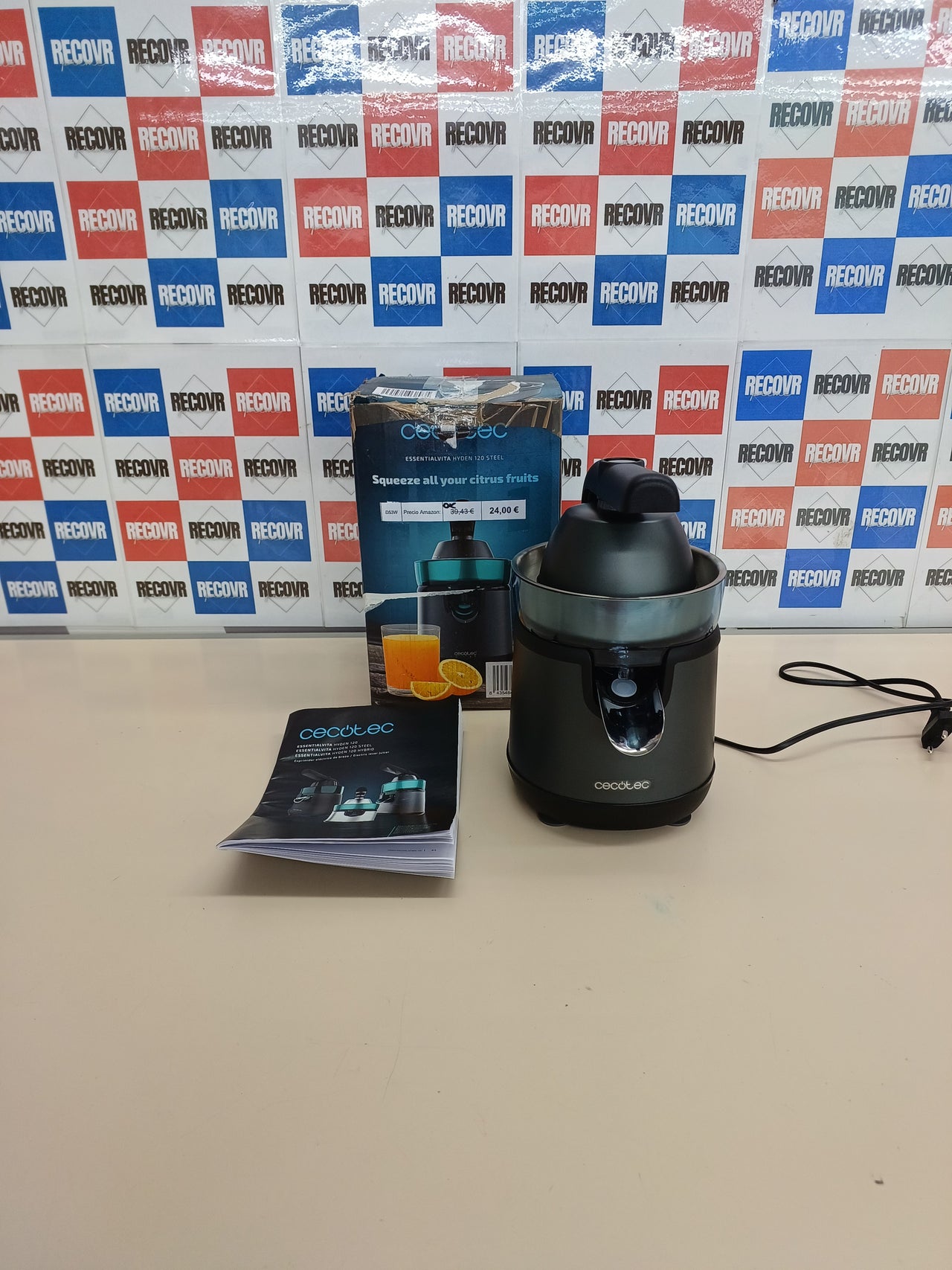 Exprimidor Cecotec EssentialVita Hyden 120 Steel