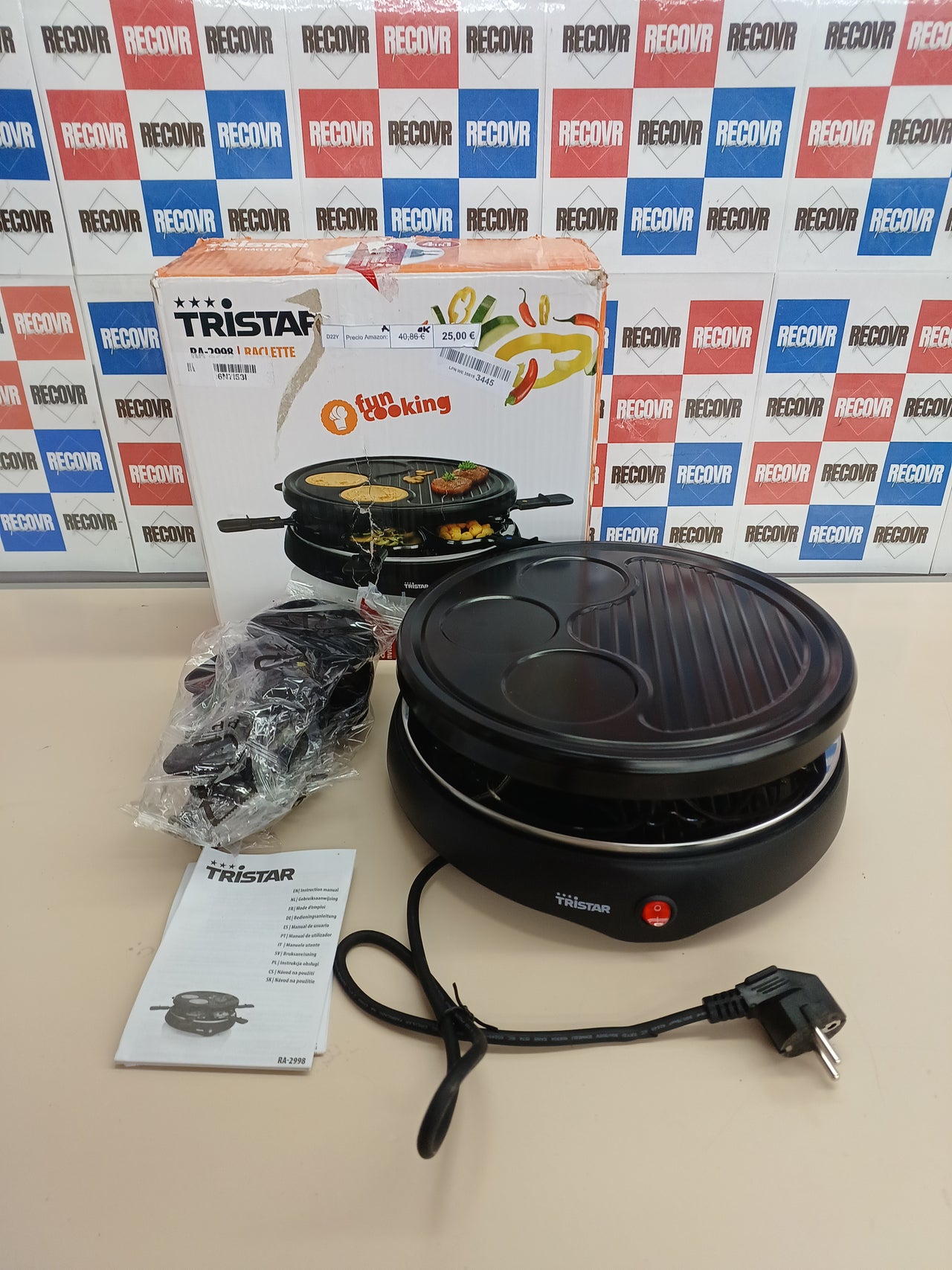 Parrilla Raclette Tristar RA-2998 6 Personas
