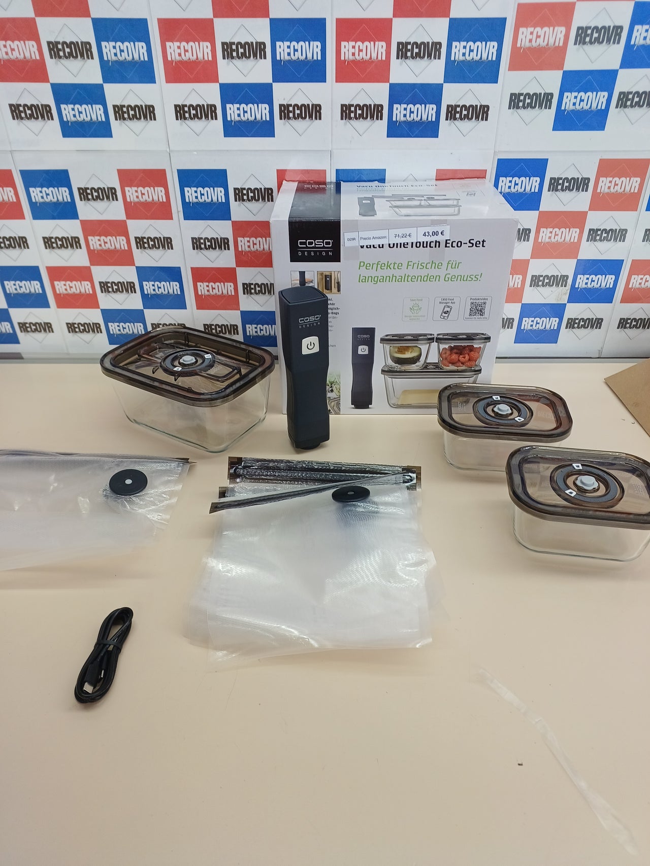 Envasadora vacío manual con recipientes y bolsas – CASO