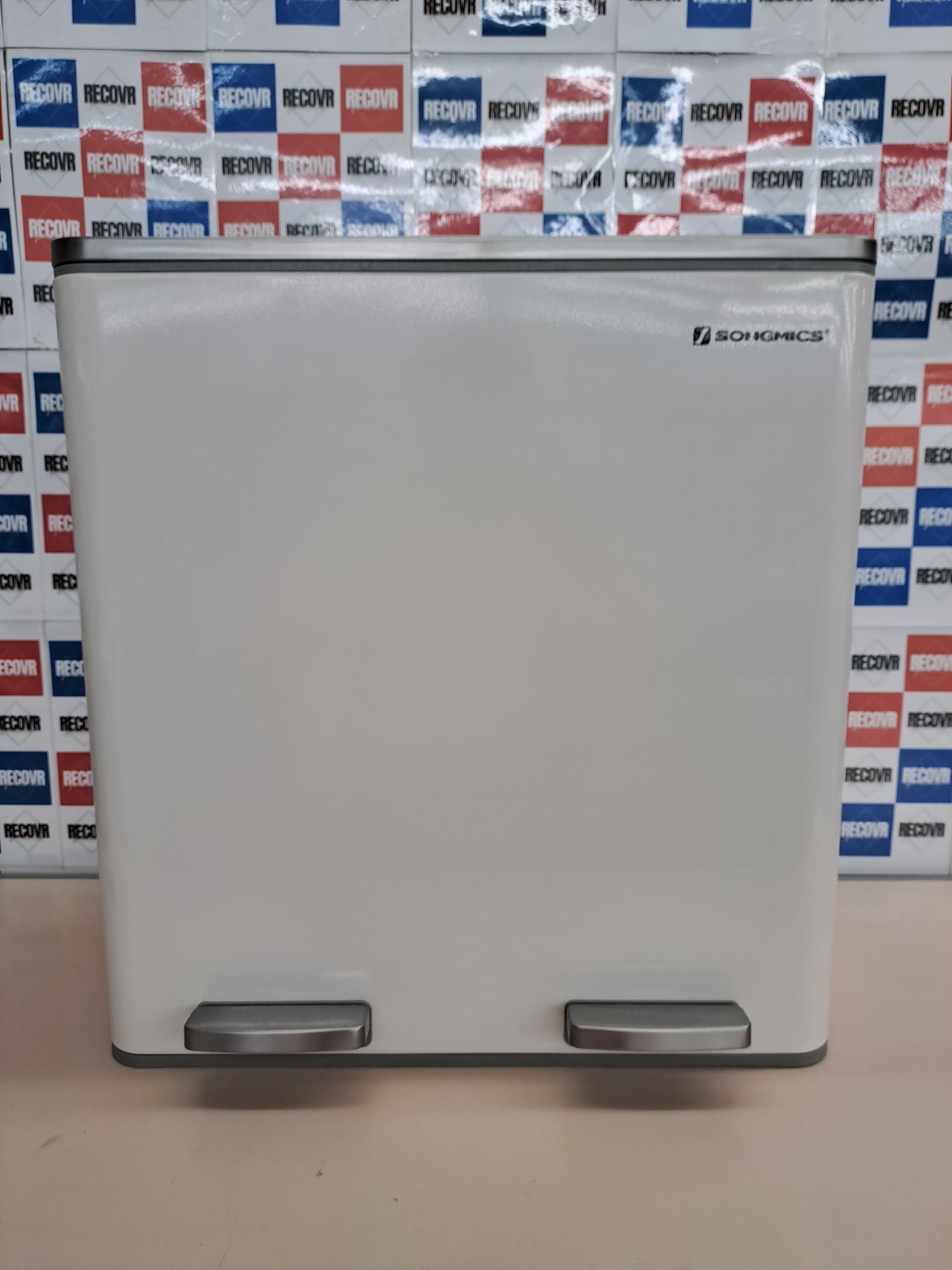 Cubo reciclaje 2×30 L pedal doble – Songmics