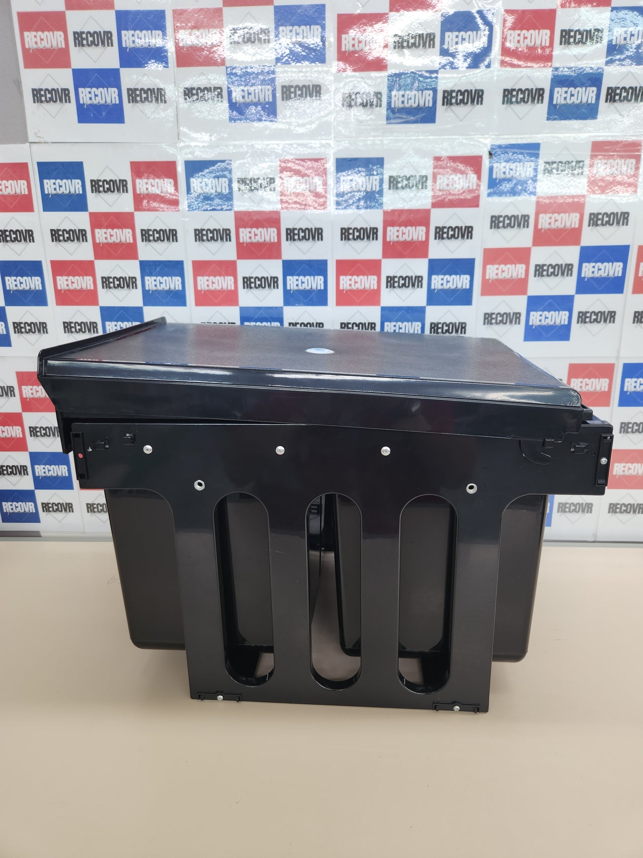 Cubo de Basura 2 Compartimentos, Papelera Cocina Extraíble Bajo Fregadero, 2x15 L, 35,1 x 34,3 x 48 cm, Negro Relaxdays
