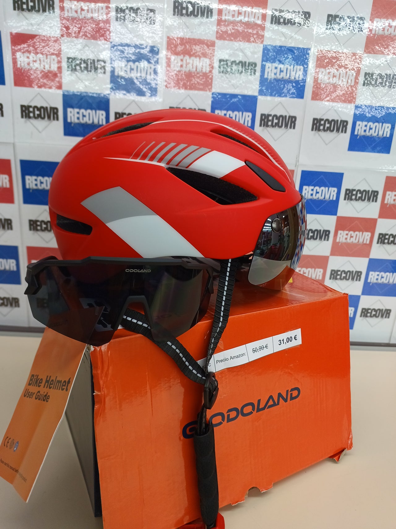 Casco de Bicicleta Talla M/L (58 62cm) con Visera Magnética Desmontable y Gafas de Sol Casco de Ciclismo de Montaña MTB para Hombres Mujeres Adultos Odoland