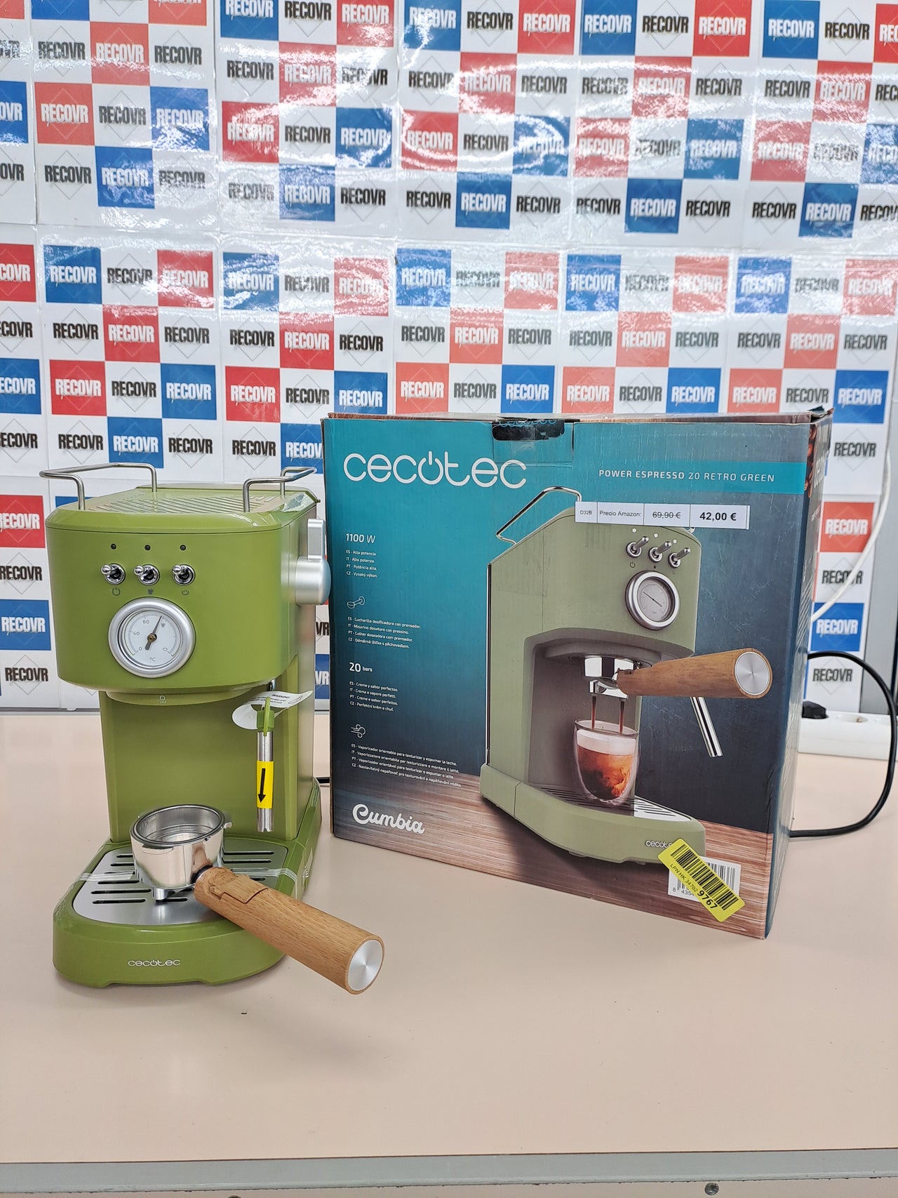 Cafetera Cecotec power expresso 20 retro Green