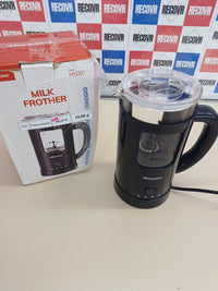 Espumador Leche Eléctrico 600 ml, Espumador Leche Automático  Inducción 4 en 1, Frío y Caliente, Diseño de Latte, Cristal Visual, Fácil de Limpiar, 550 W, 220-240 V, Negro Morpilot