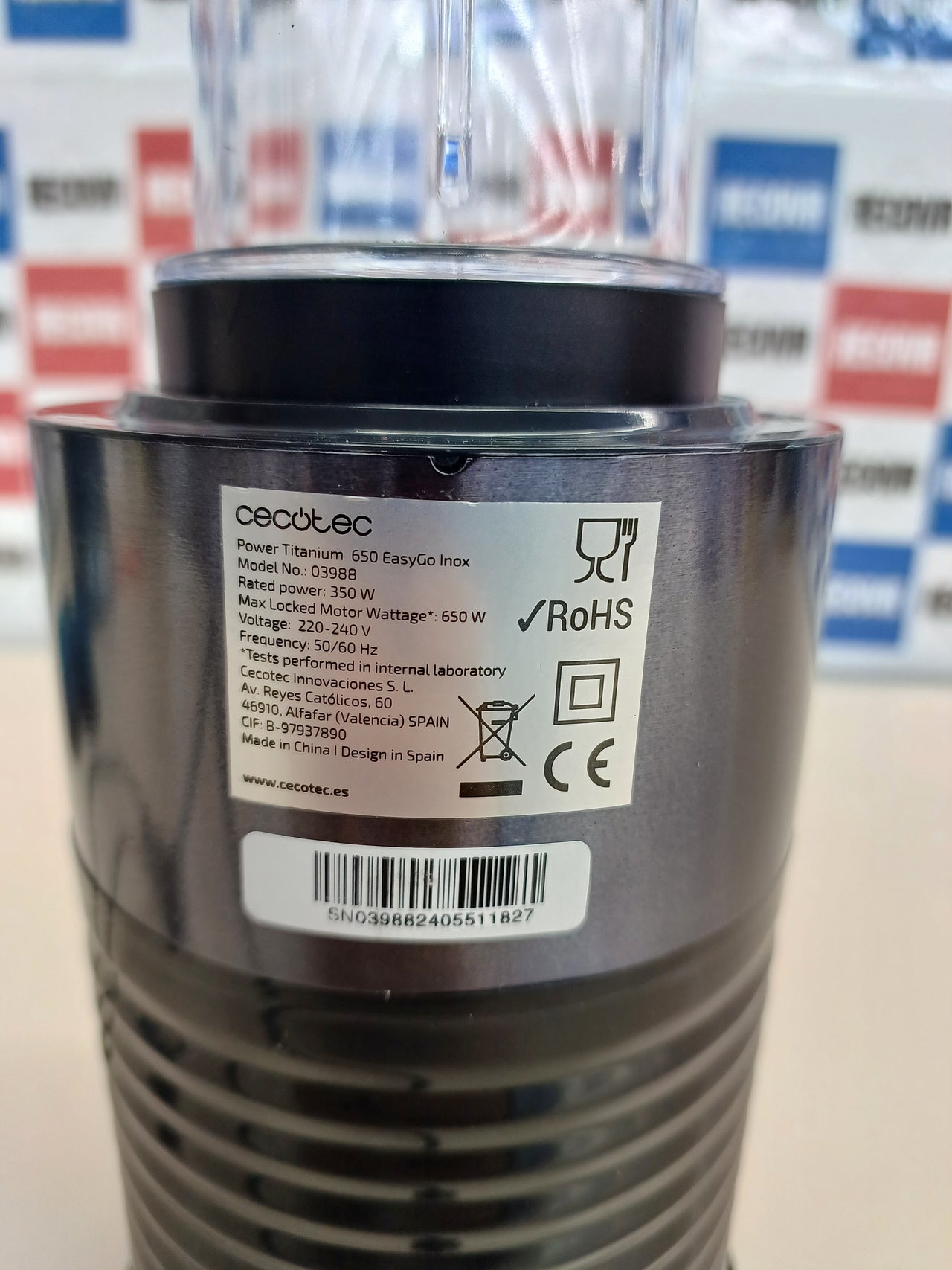 Batidora individual 650W vasos 600ml Cecotec