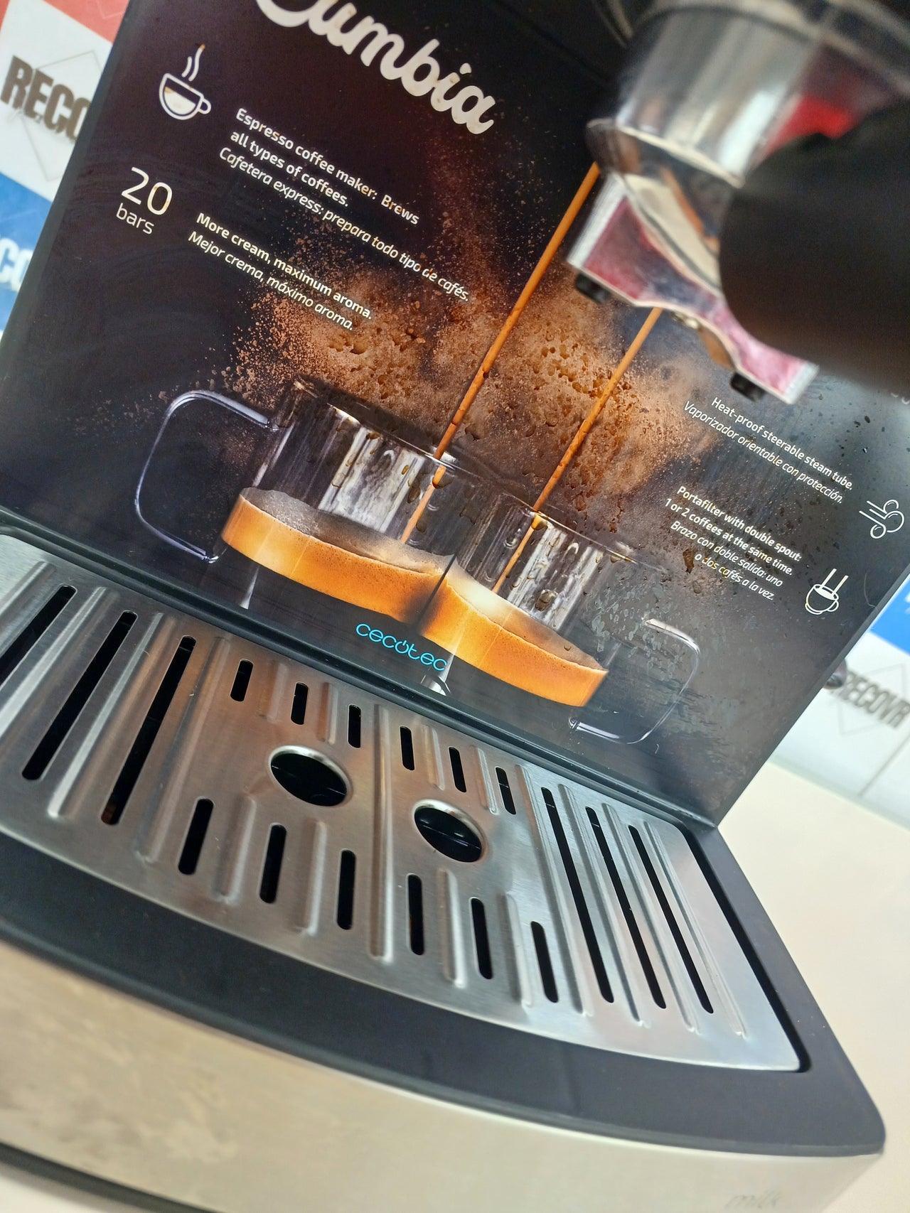 Cafetera espresso manual 20 bares 850 W depósito 1,6 L – Cecotec