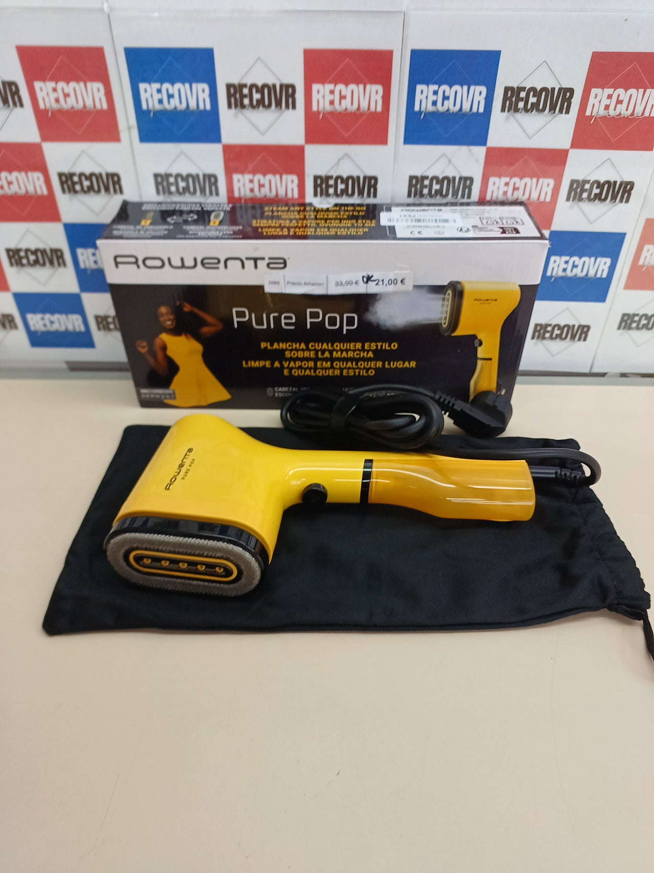Plancha vertical vapor 1300 W portátil – Rowenta