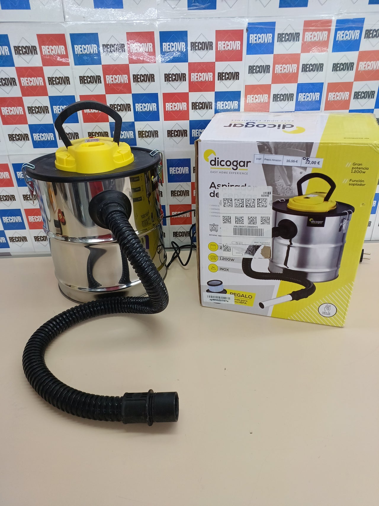 Aspirador cenizas 1200W 20 L inox soplador - Dicogar