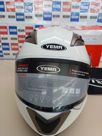 Casco Moto talla S (55 56 cm) Modular ECE Homologado - YEMA E13-0510253-WS  Casco de Moto Integral Scooter para Mujer Hombre Adultos con Doble Visera-Blanco-