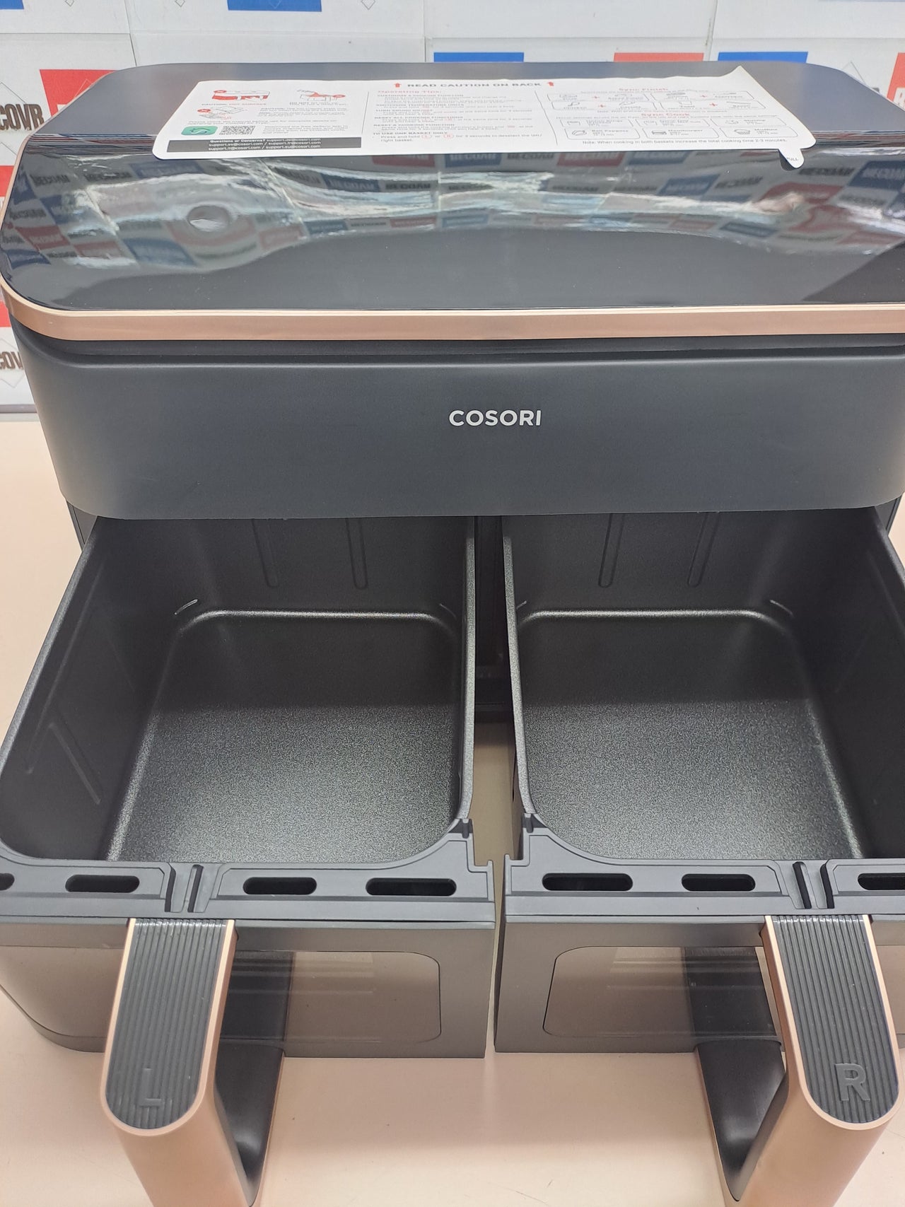 Cosori Air Fryer Grande 8,5 Litros, Freidora de Aire con Doble Cesta, Airfryer con Ventana, Recetas en la App, Multifunción 10 en 1, Alta Potencia y 55% de Eficiencia, Bajo Ruido, Fácil de Limpiar