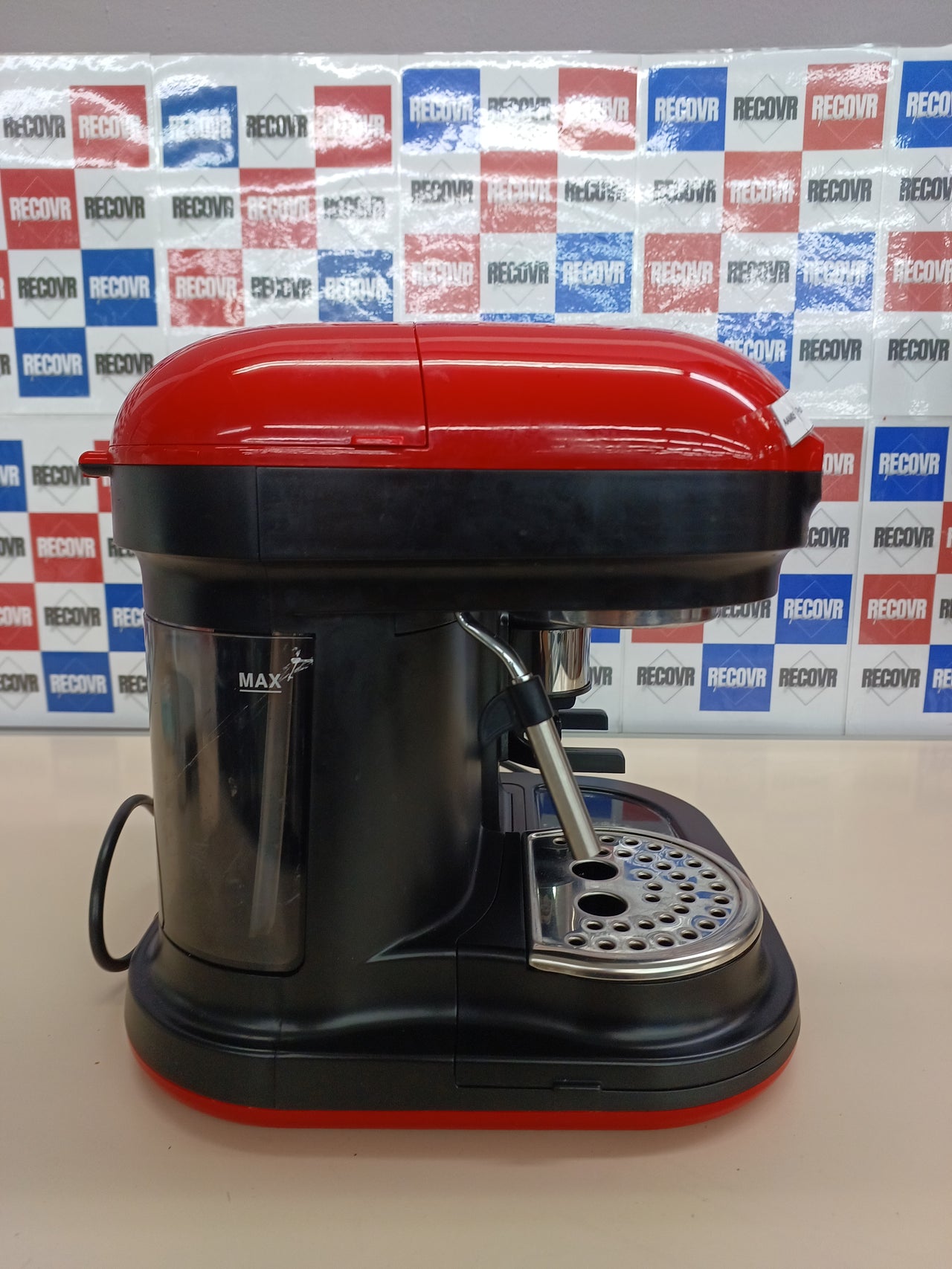 Ariete 1318 Cafetera Espresso Moderna con Molinillo de Café Integrado, 15 Bares De Presión, 0.8 Litros, Apagado Automático, Depósito Molinillo 250 g, Color Rojo