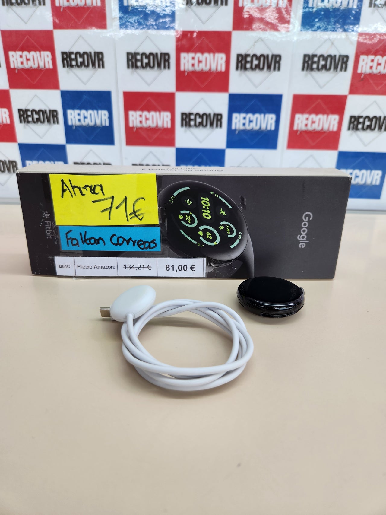 Reloj Inteligente, USB, Negro Google