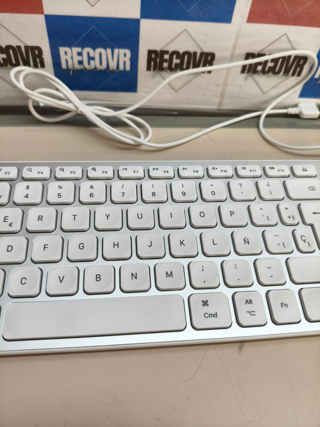 Teclado QWERTY con cable Bluestork para Mac, blanco