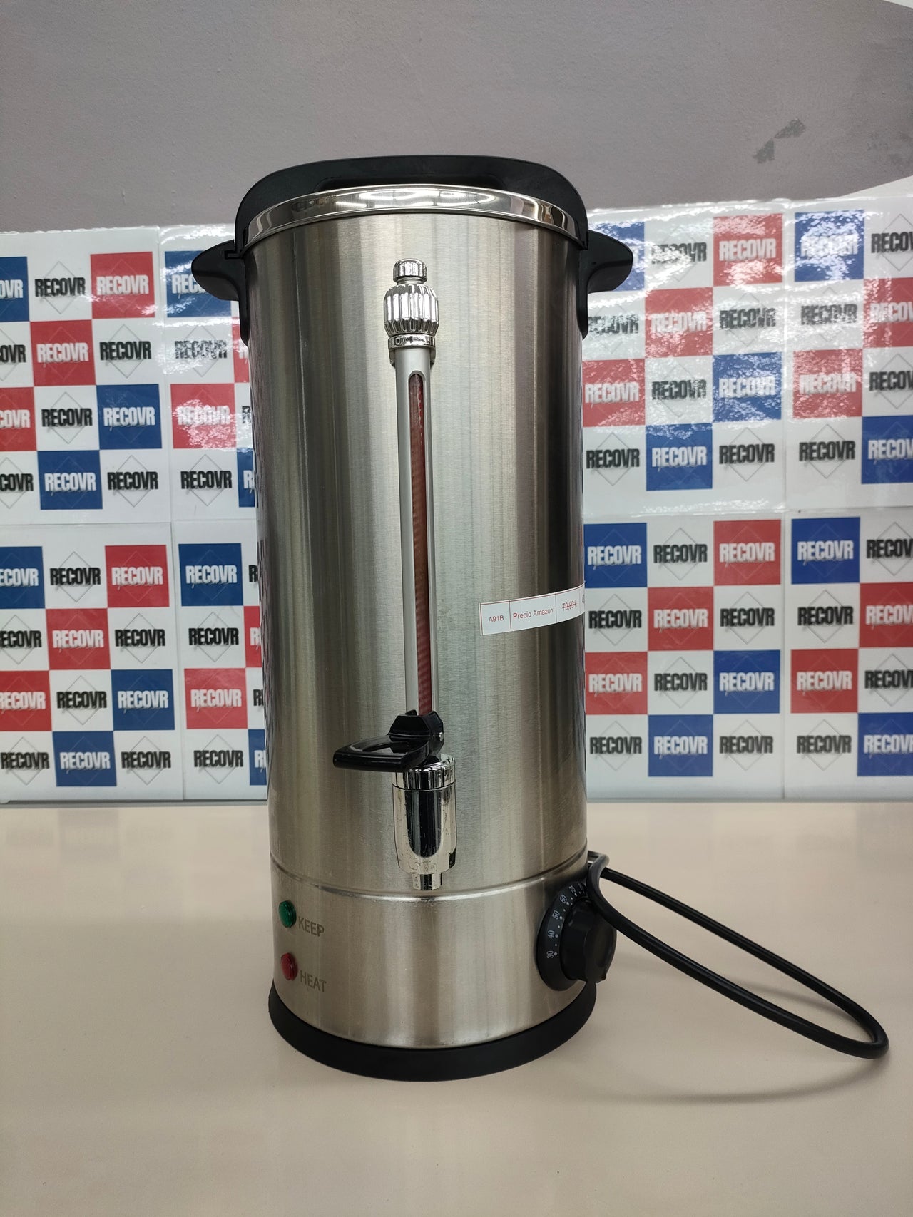 Dreamhigh® Dispensador de Bebidas Calientes y Frías 10L, 1500W Hervidor para Vino Caliente con Grifo, Máquina para Vino Caliente de Acero Inoxidable, Ajuste de Temperatura de 30-110°C