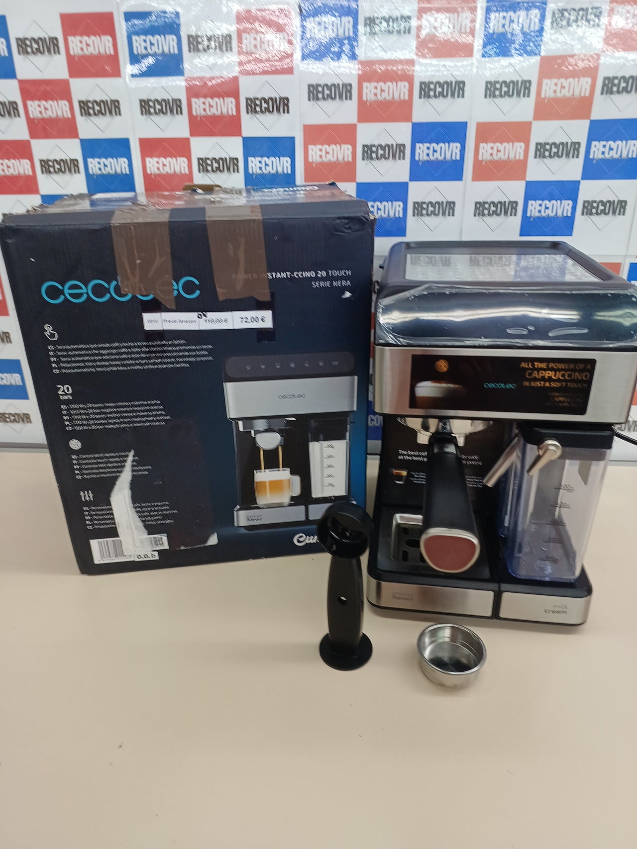 Cafetera express 20 bares con leche 500 ml táctil - Cecotec