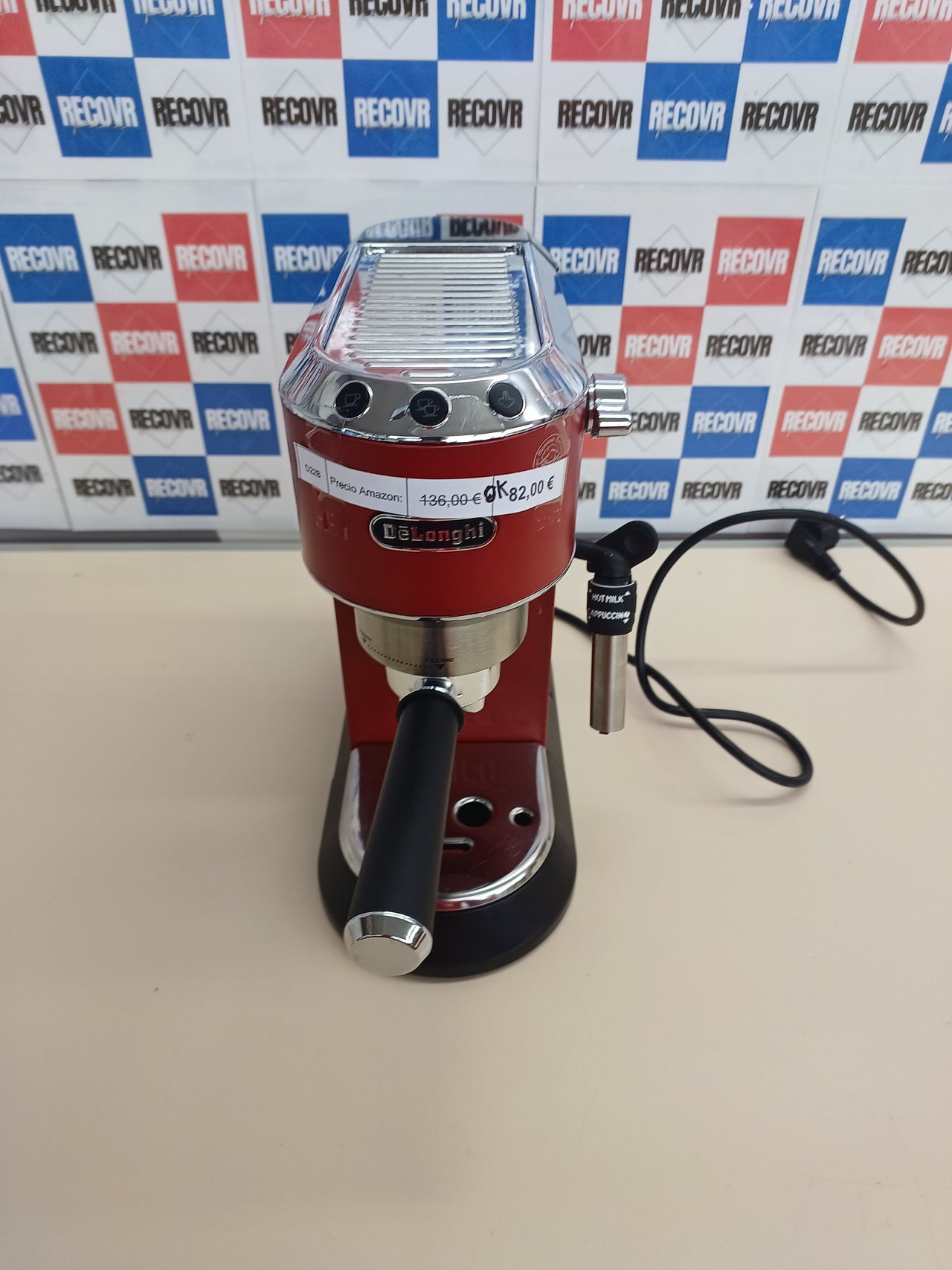 Cafetera espresso bomba acero 1,3 L roja - De'Longhia