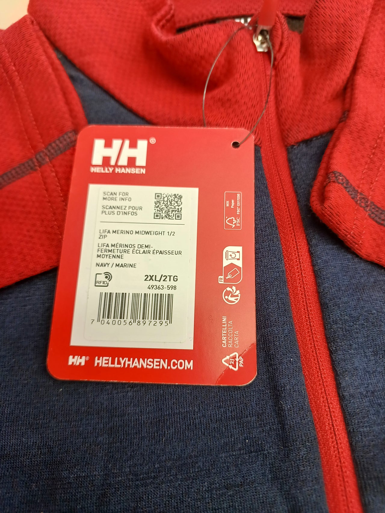 Camiseta térmica hombre LIFA Merino con cremallera.