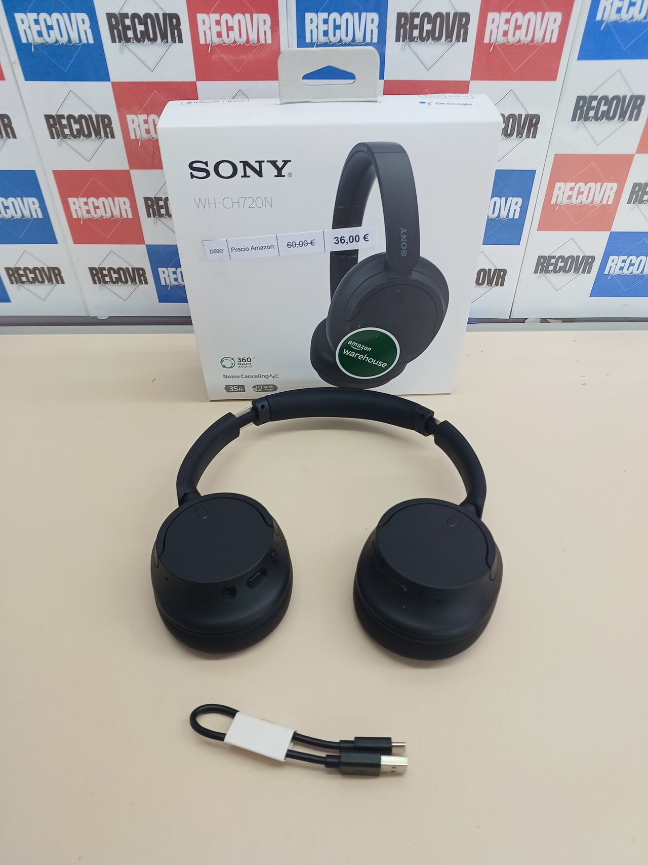 Auriculares BT con cancelación y 50h batería Sony