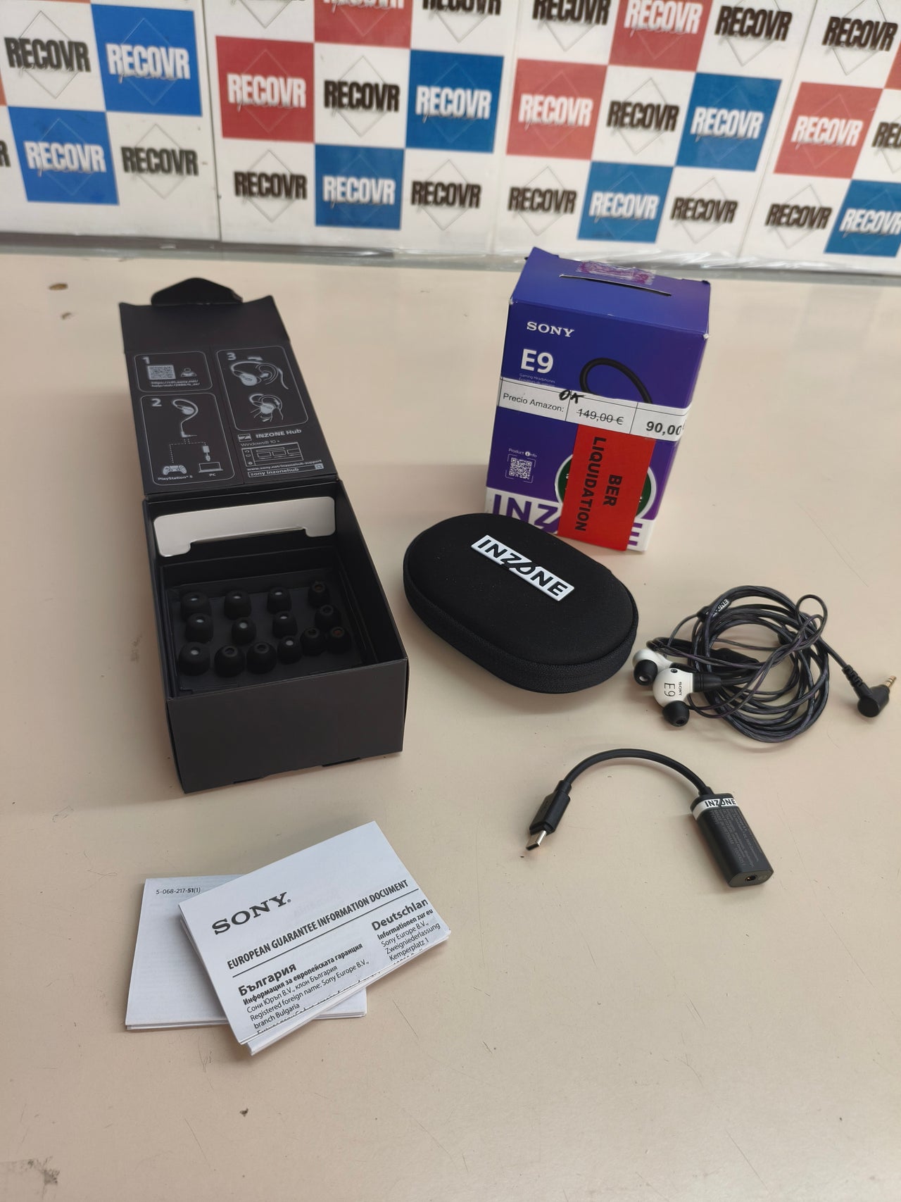 Sony INZONE E9, auriculares gaming in-ear, USB-C, blancos