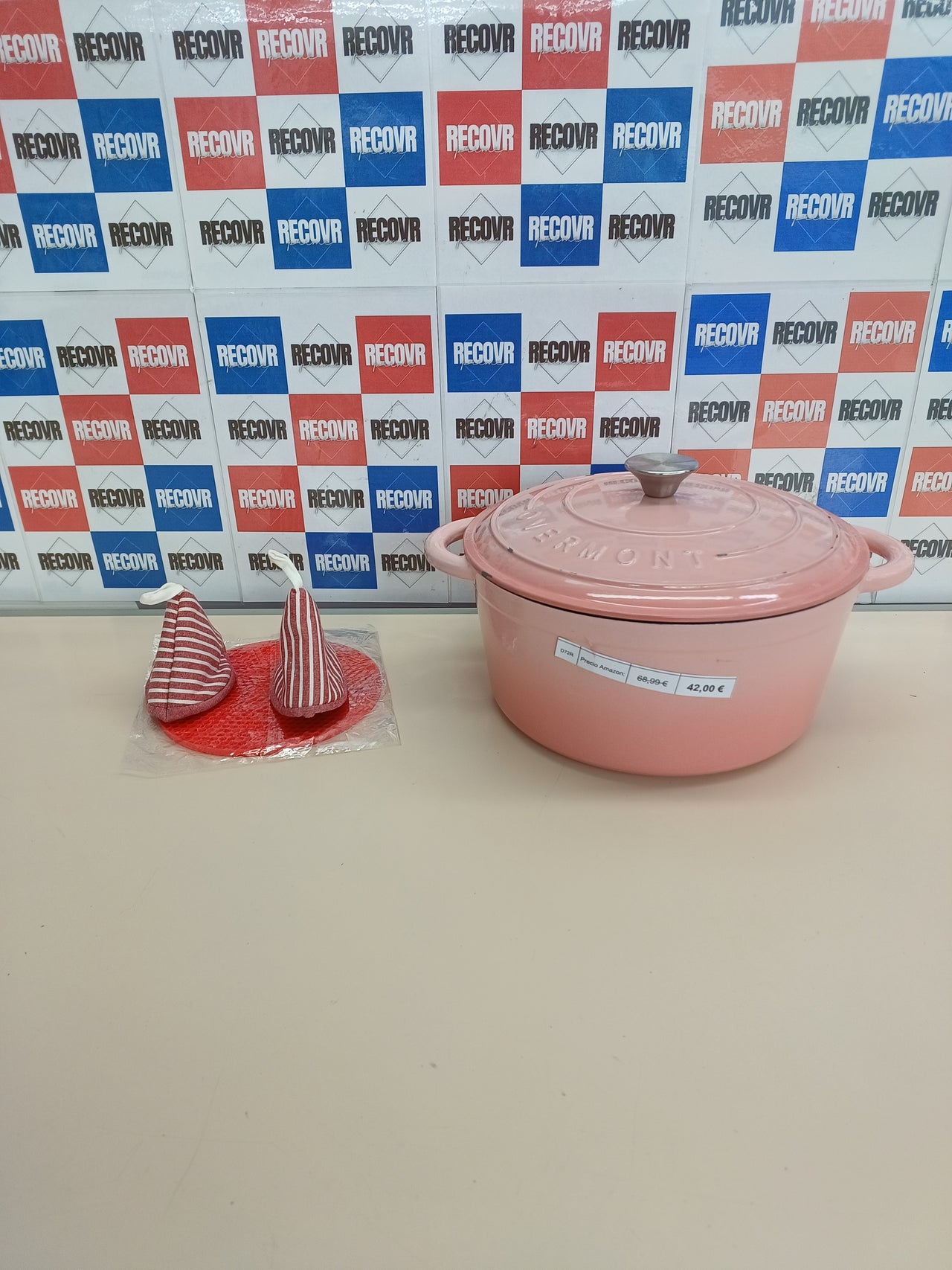 Olla hierro fundido esmaltada Ø28 cm rosa – Overmont