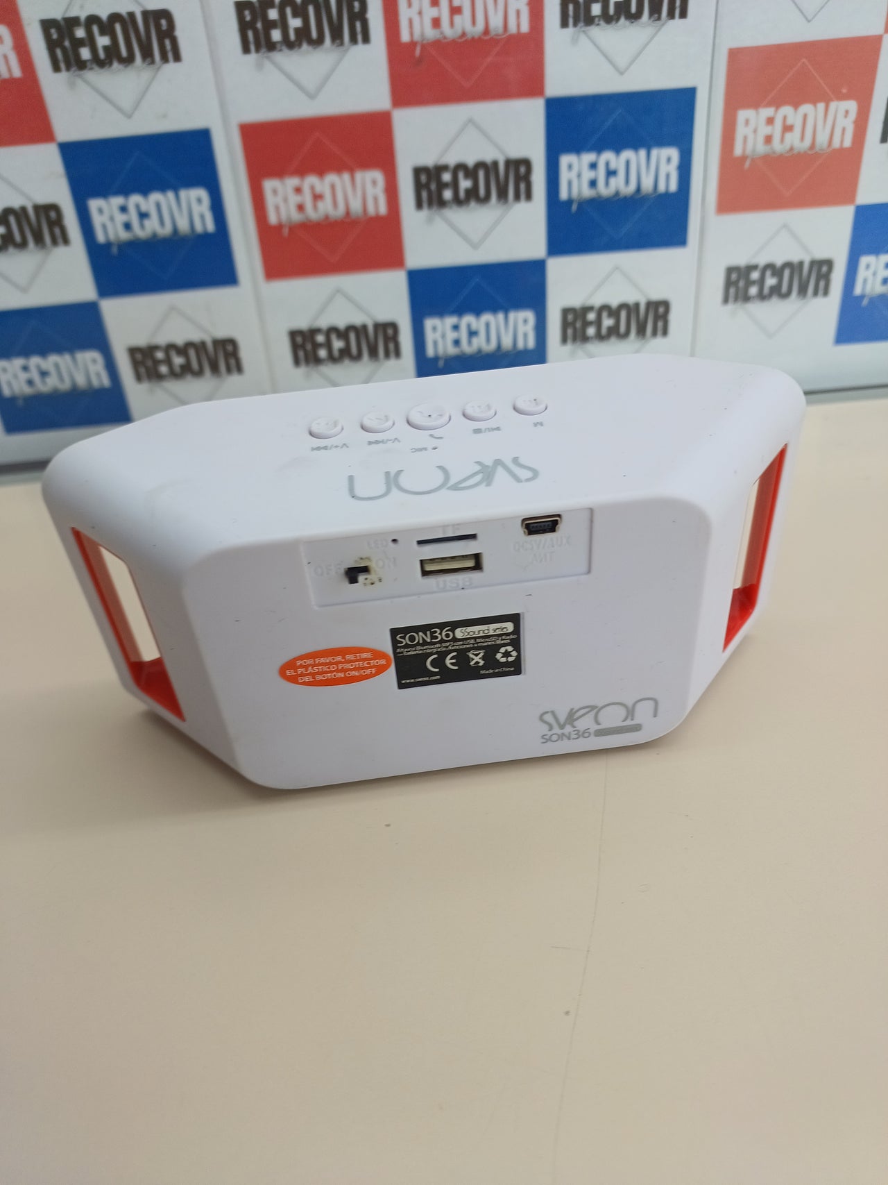 Altavoz Bluetooth con USB, microSD y radio blanco - Sveon SON36_02