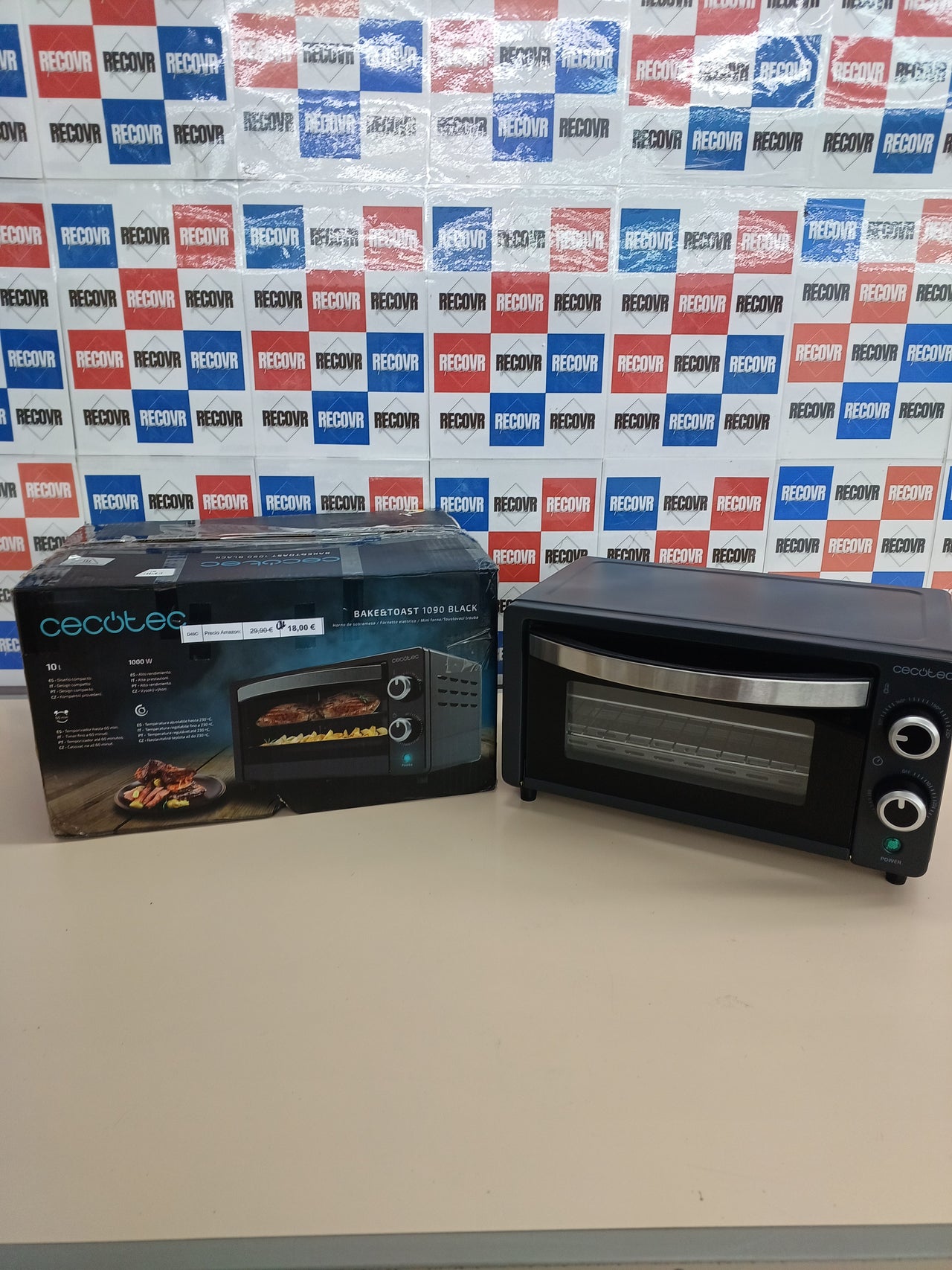 Horno sobremesa 10L 1000W hasta 230ºC - Cecotec