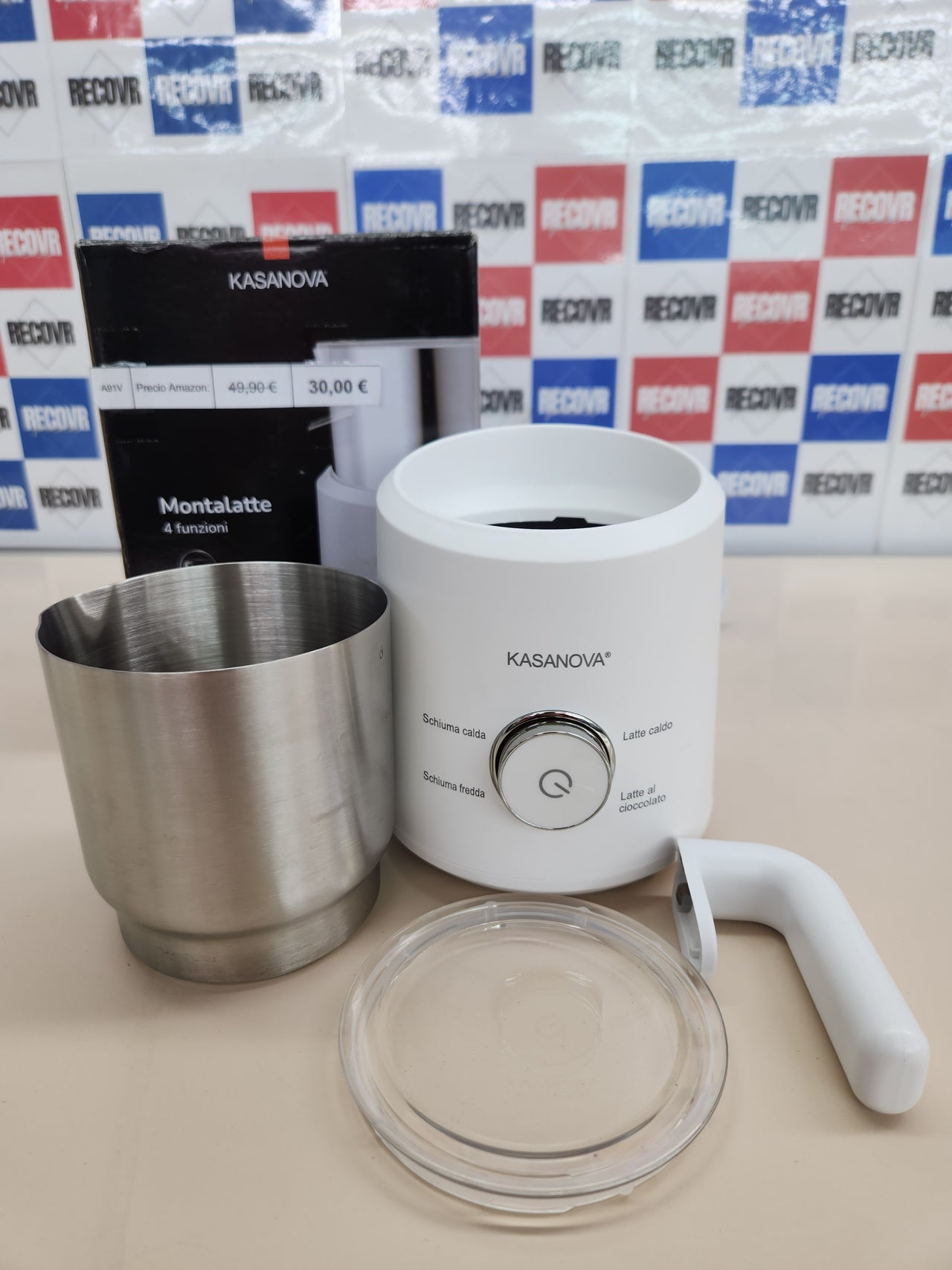Espumador leche 500W 4 en 1, jarra 700 ml blanco