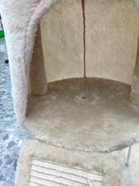 Árbol rascador para gatos VOUNOT 112 cm con plataformas y refugios beige