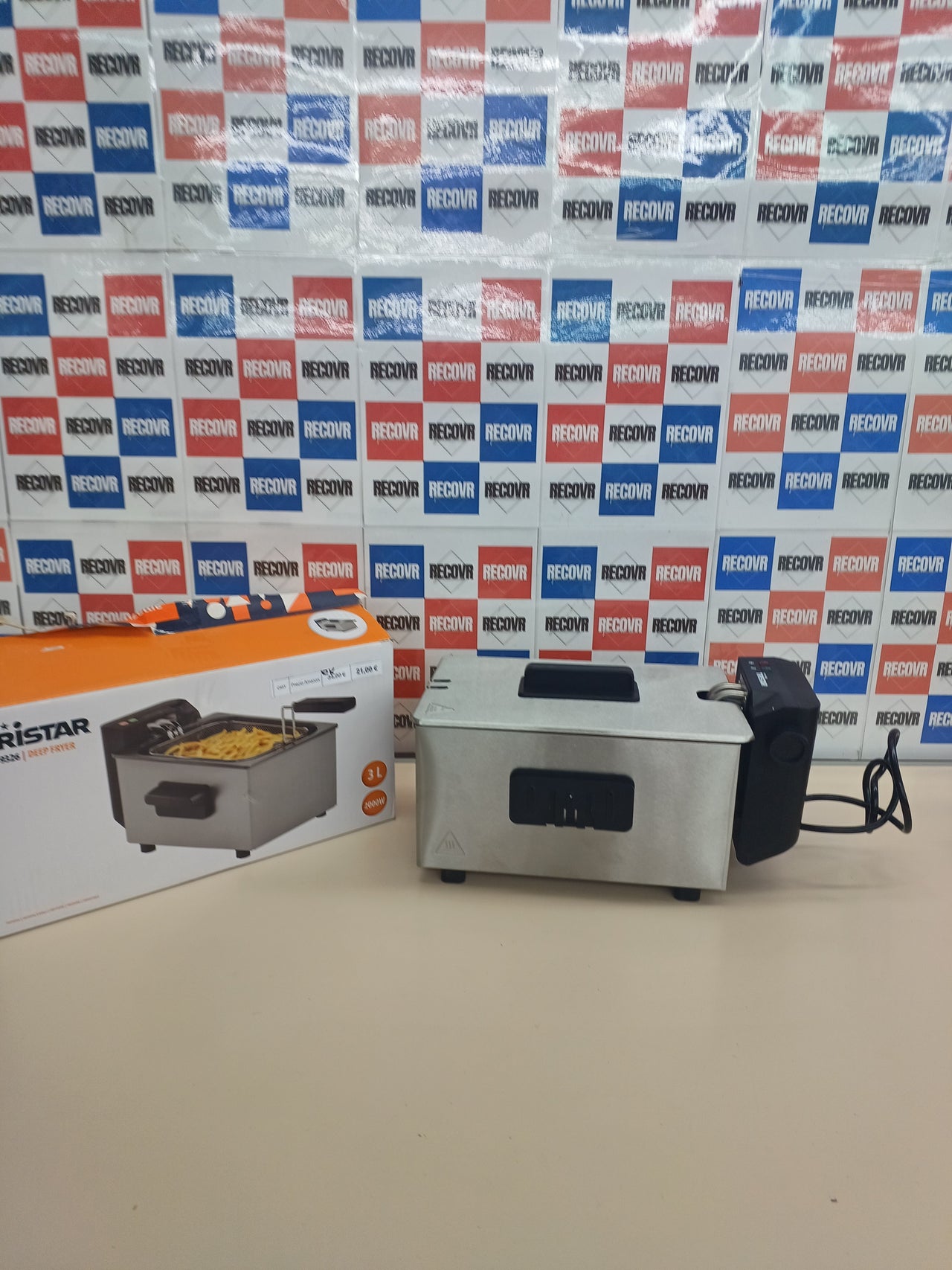Freidora 3L acero inoxidable con termostato 190°C Tristar
