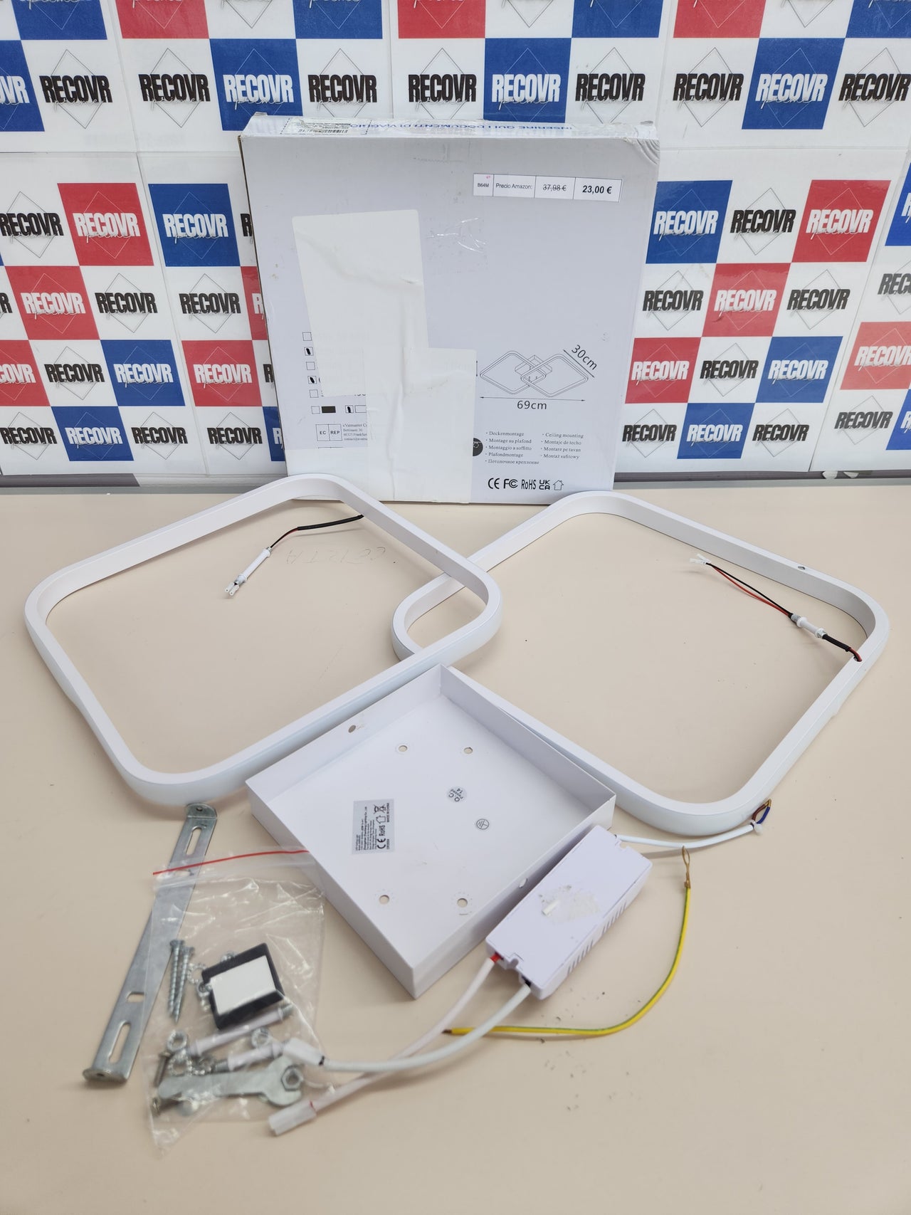 Plafón LED 42W 4700lm 59 cm luz fría Toolight