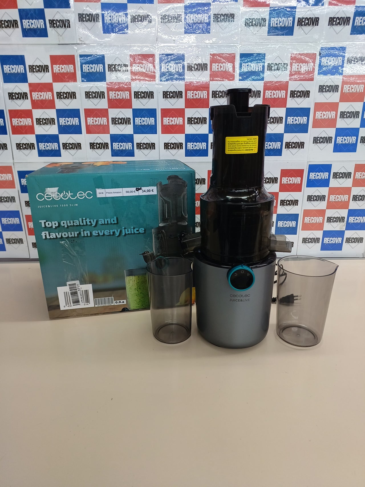 Licuadora Prensa Fría Cecotec Juice&Live 1500 Slim 200W