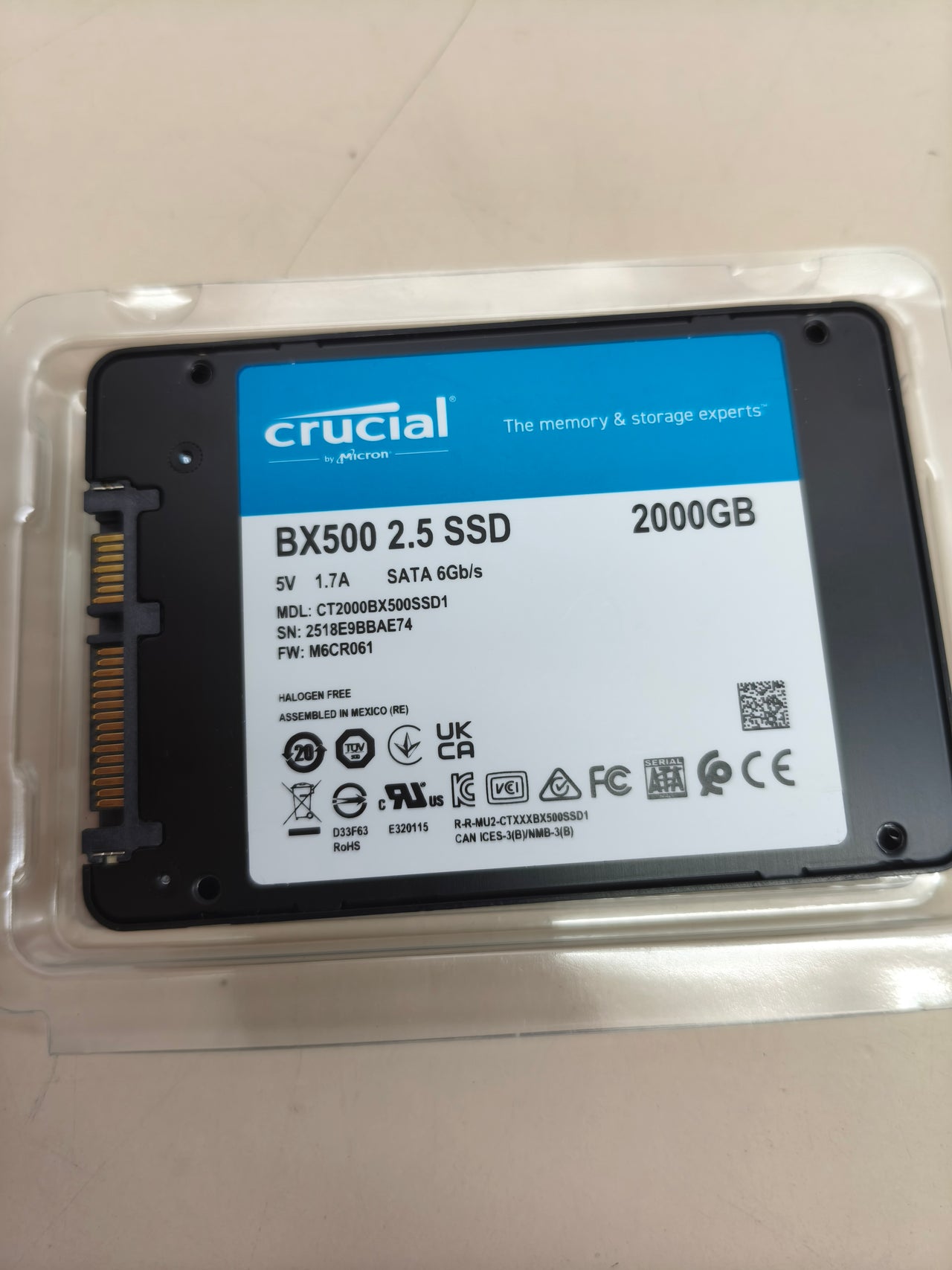 SSD Crucial BX500 2 TB SATA 2,5"