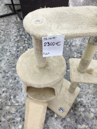 Árbol rascador para gatos VOUNOT 112 cm con plataformas y refugios beige