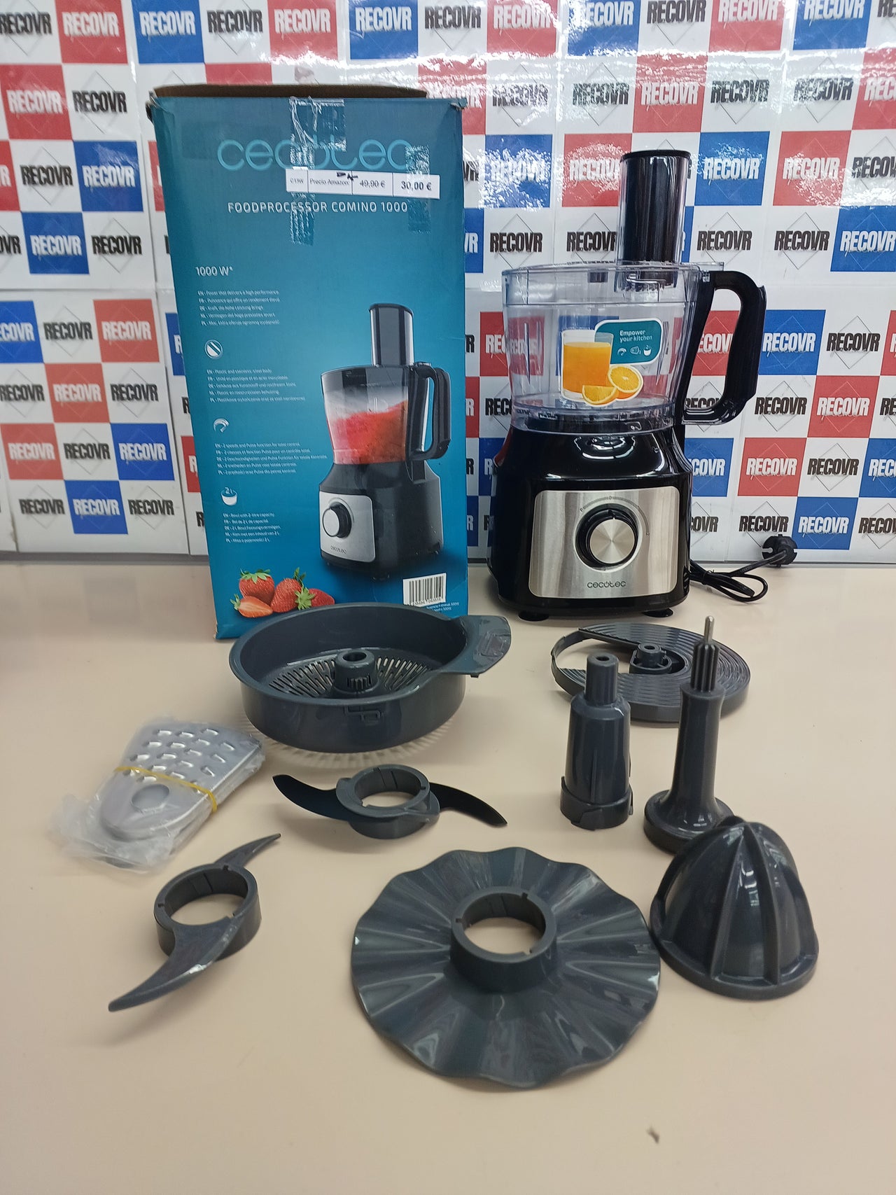 Procesador de alimentos 1000W 2L 2 velocidades Cecotec