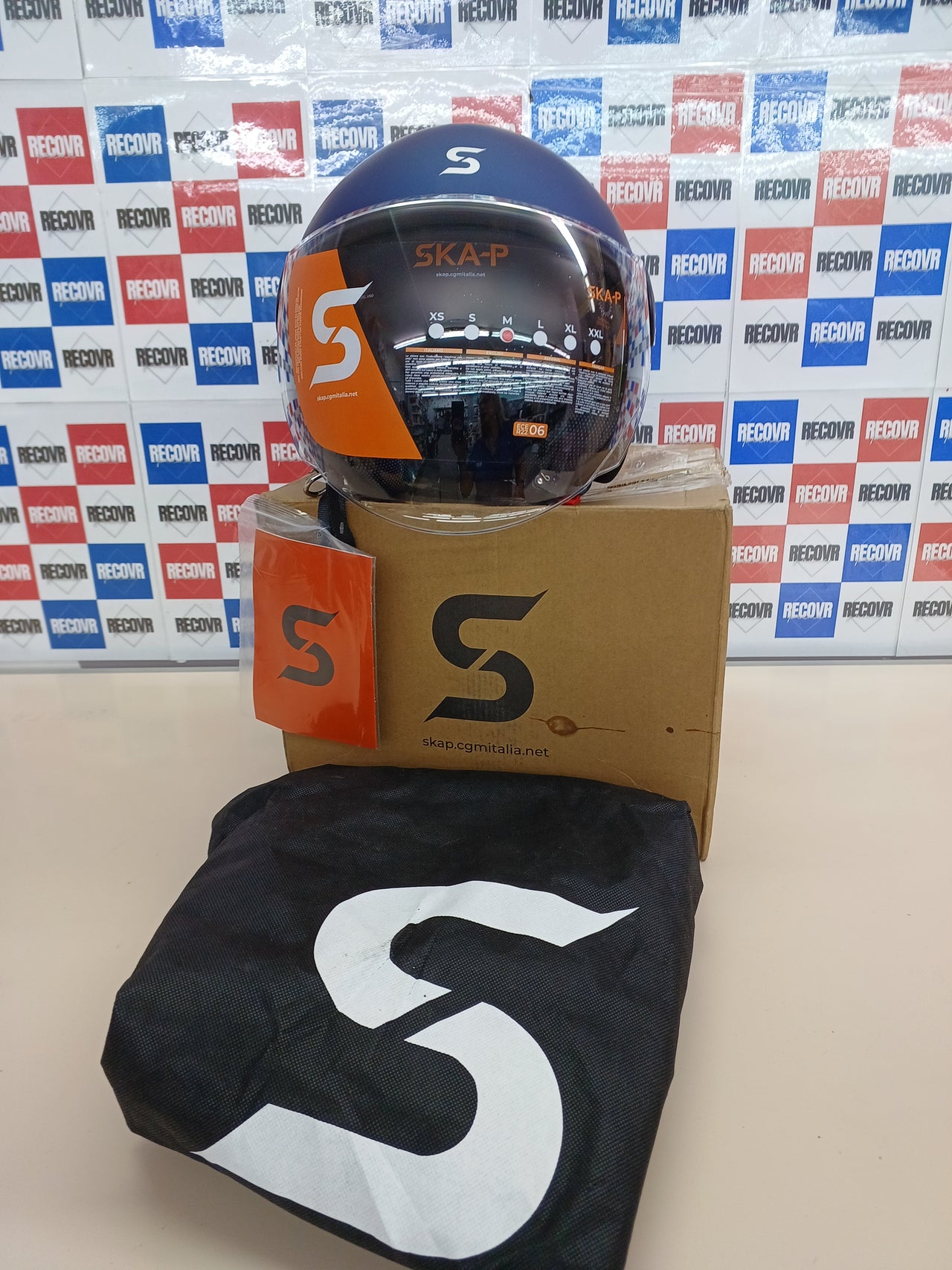 SKA-P Casco Abierto 1SHA Zen Mono Azul Satinado,Talla M
