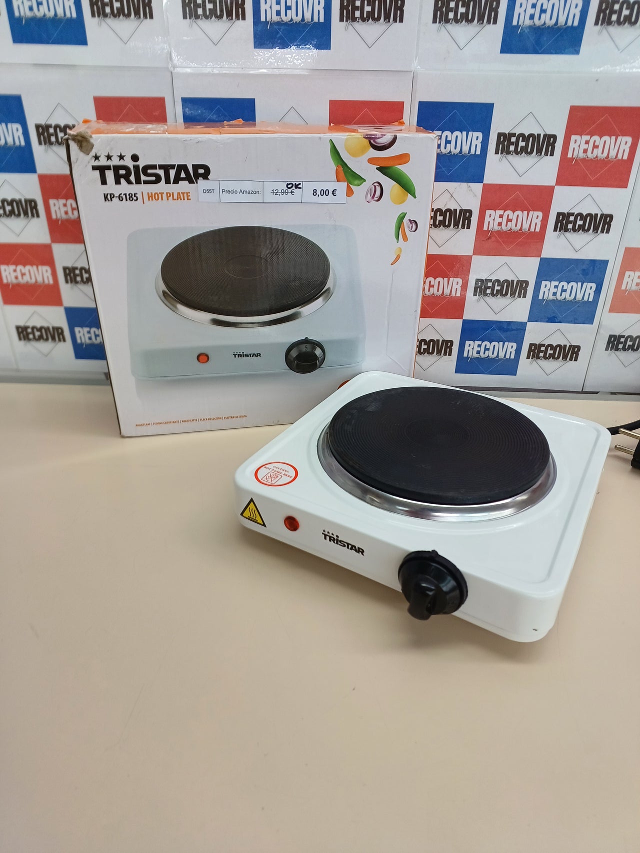 Hornillo eléctrico 1000W portátil 15 cm – Tristar