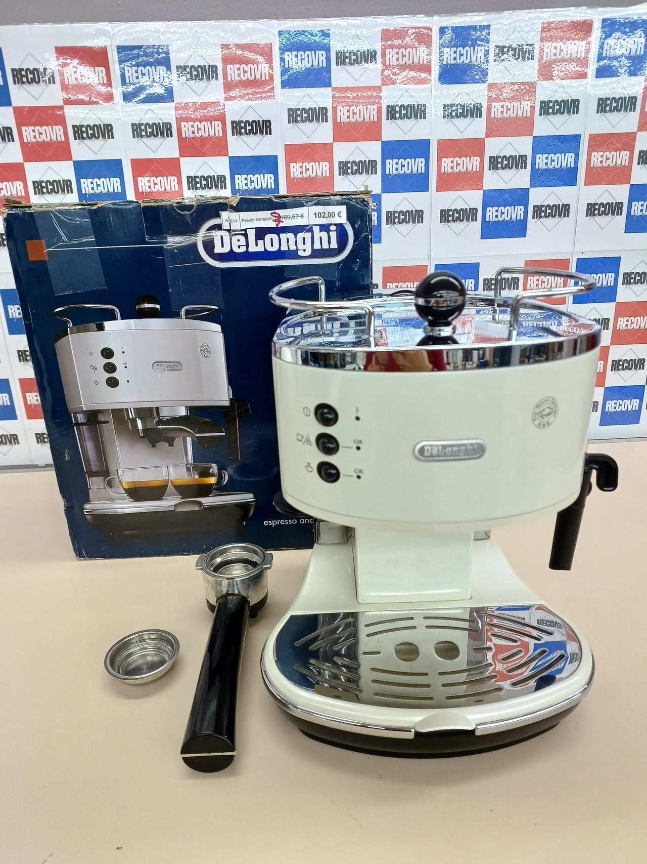 DeLonghi Eco 311 - Cafetera automática, 1100 W, 1.4 L, color plateado