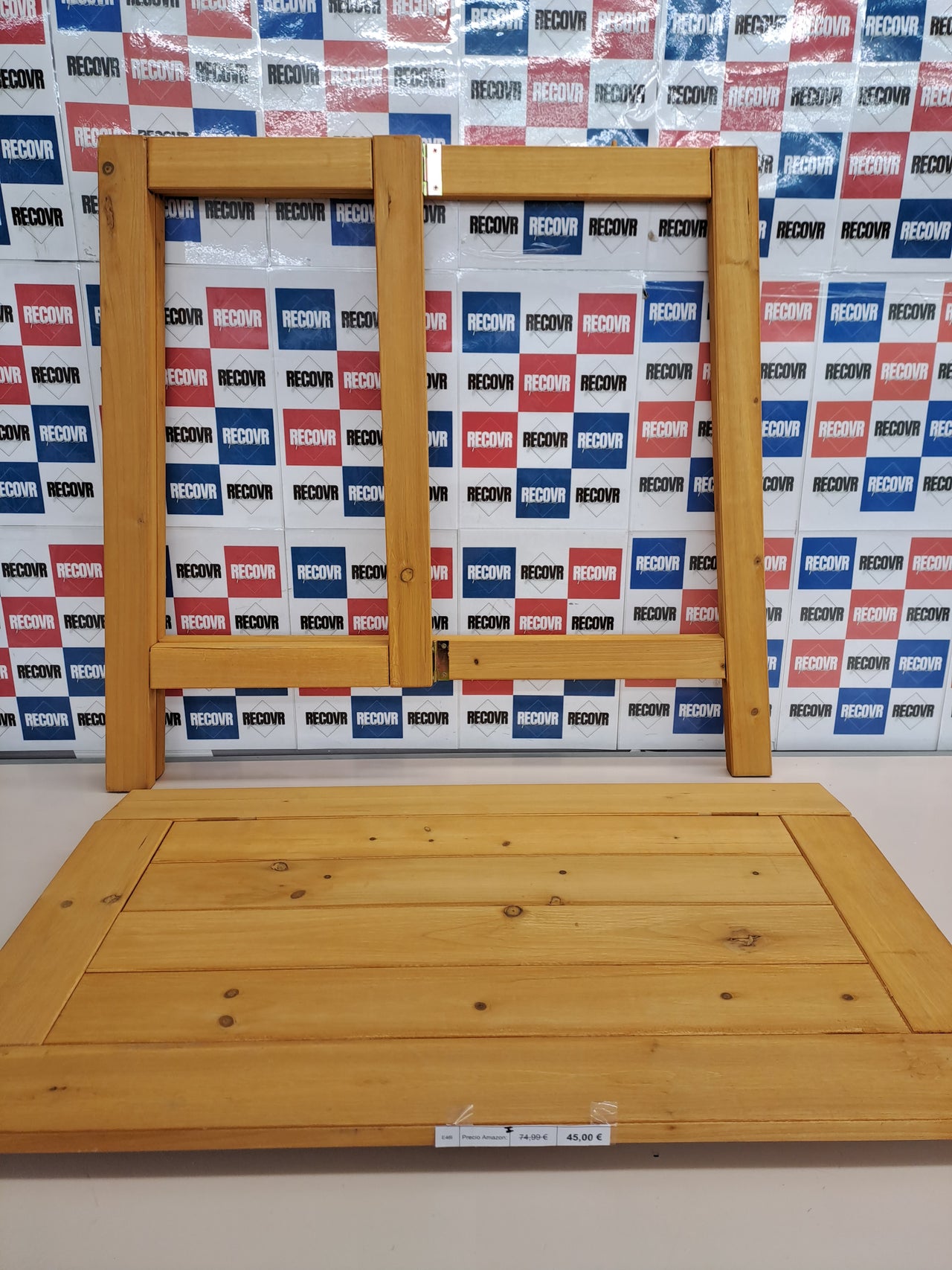 Mesa plegable madera pared exterior 73x80x50 Relaxdays