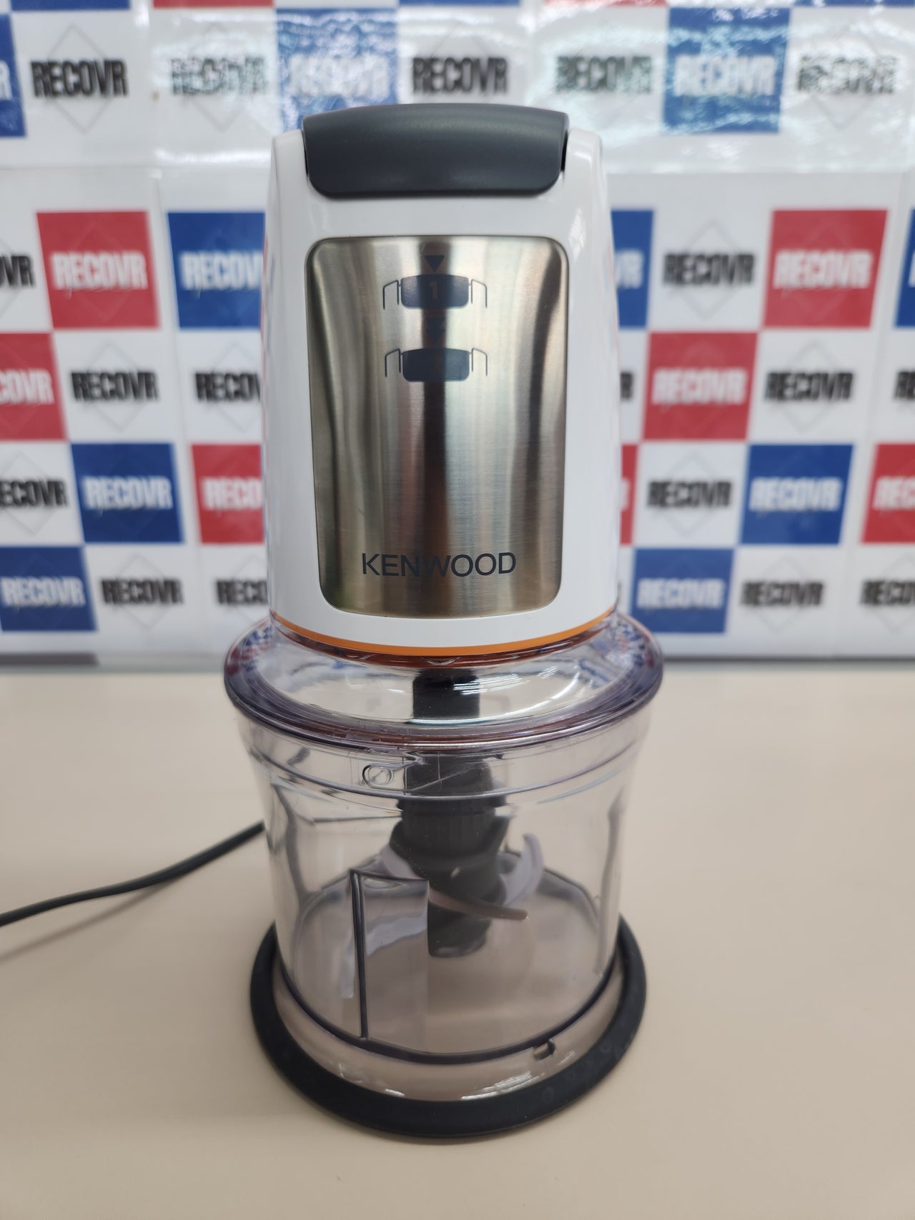 Picadora 500W, 0,5L, 2 Velocidades,con Recipiente  Cuatro Cuchillas, Anillo Antideslizante para Mayor Estabilidad, Apta para Lavavajillas, Blanca CHP61.100WH Kenwood Easy Chop
