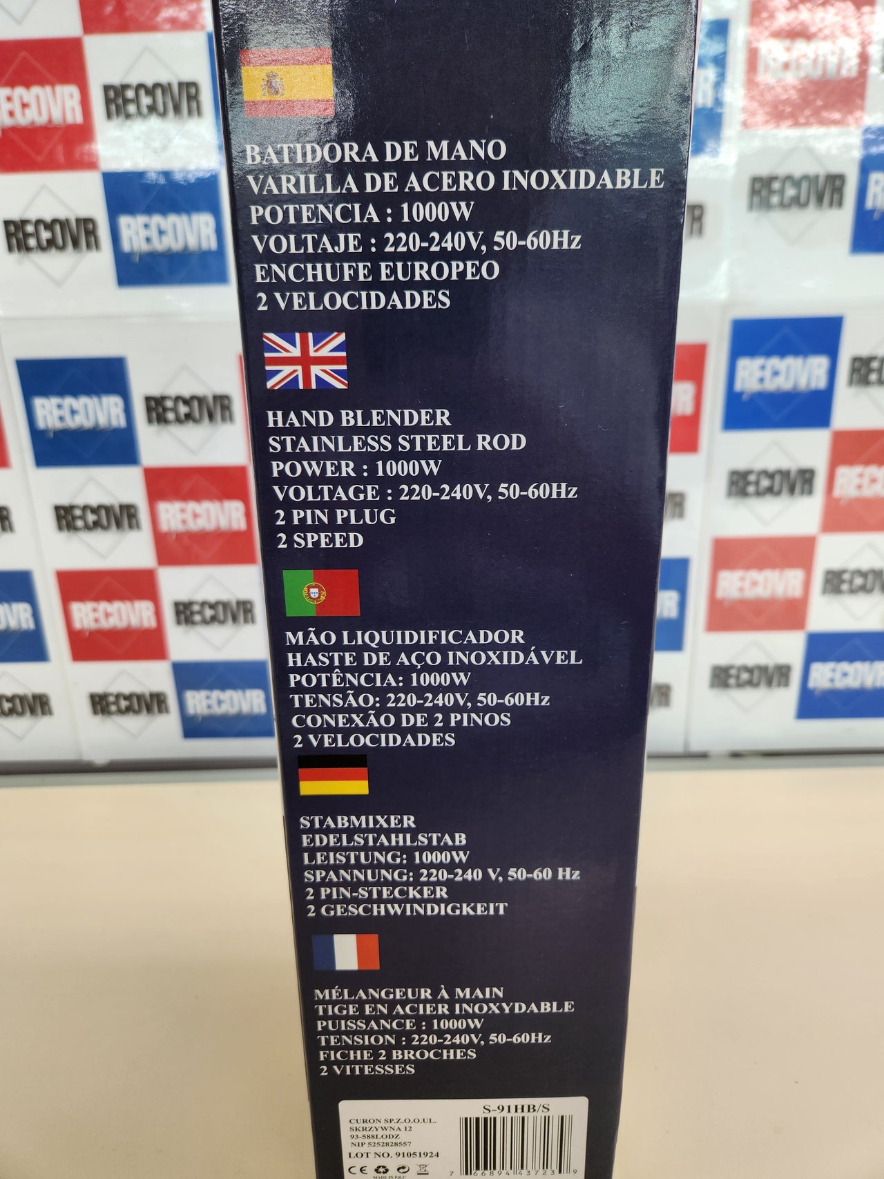 Batidora de Mano Spark 1000W Acero Inoxidable