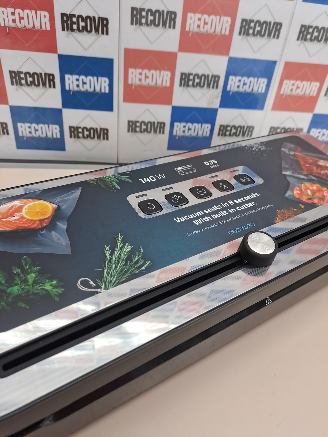 Envasadora vacío 140W inox 0,75 bar SealVac Cecotec