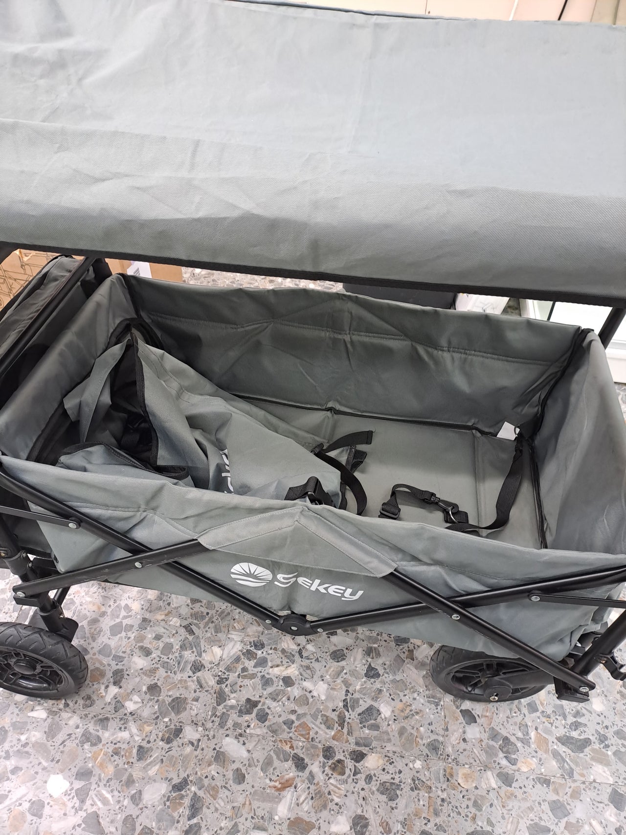 Carro plegable infantil 2 niños 100kg techo 110L Sekey