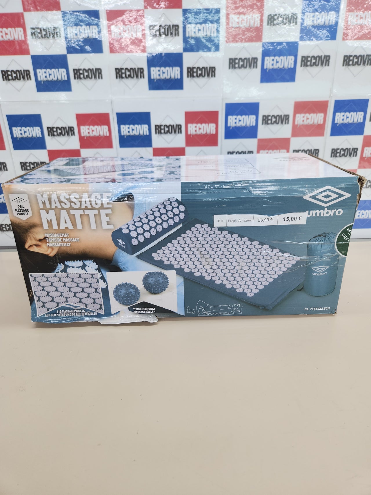 Esterilla acupresión 42x71 cm Umbro azul